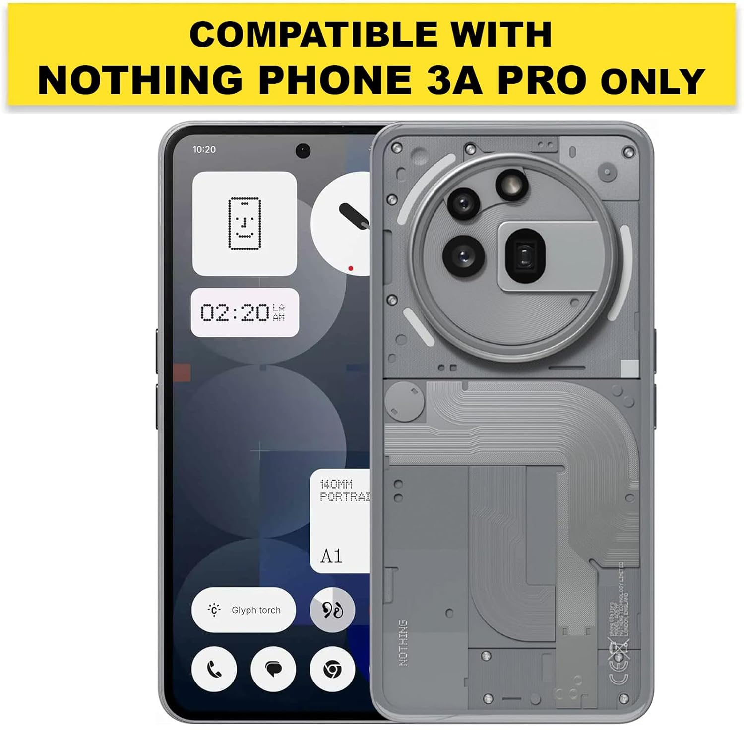 Nothing Phone 3a Pro Back Cover Case | Sleek Hybrid - Matte Black