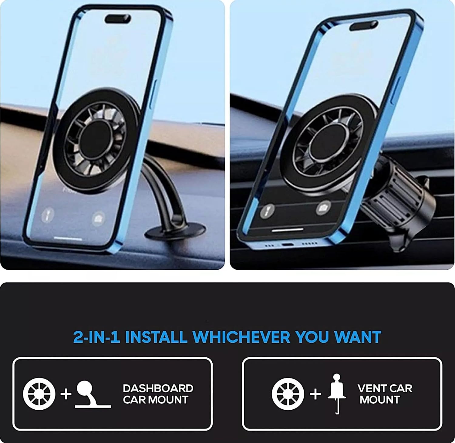 Magnetic Car Mobile Holder | Air Vent Mount - MagSafe Compatible