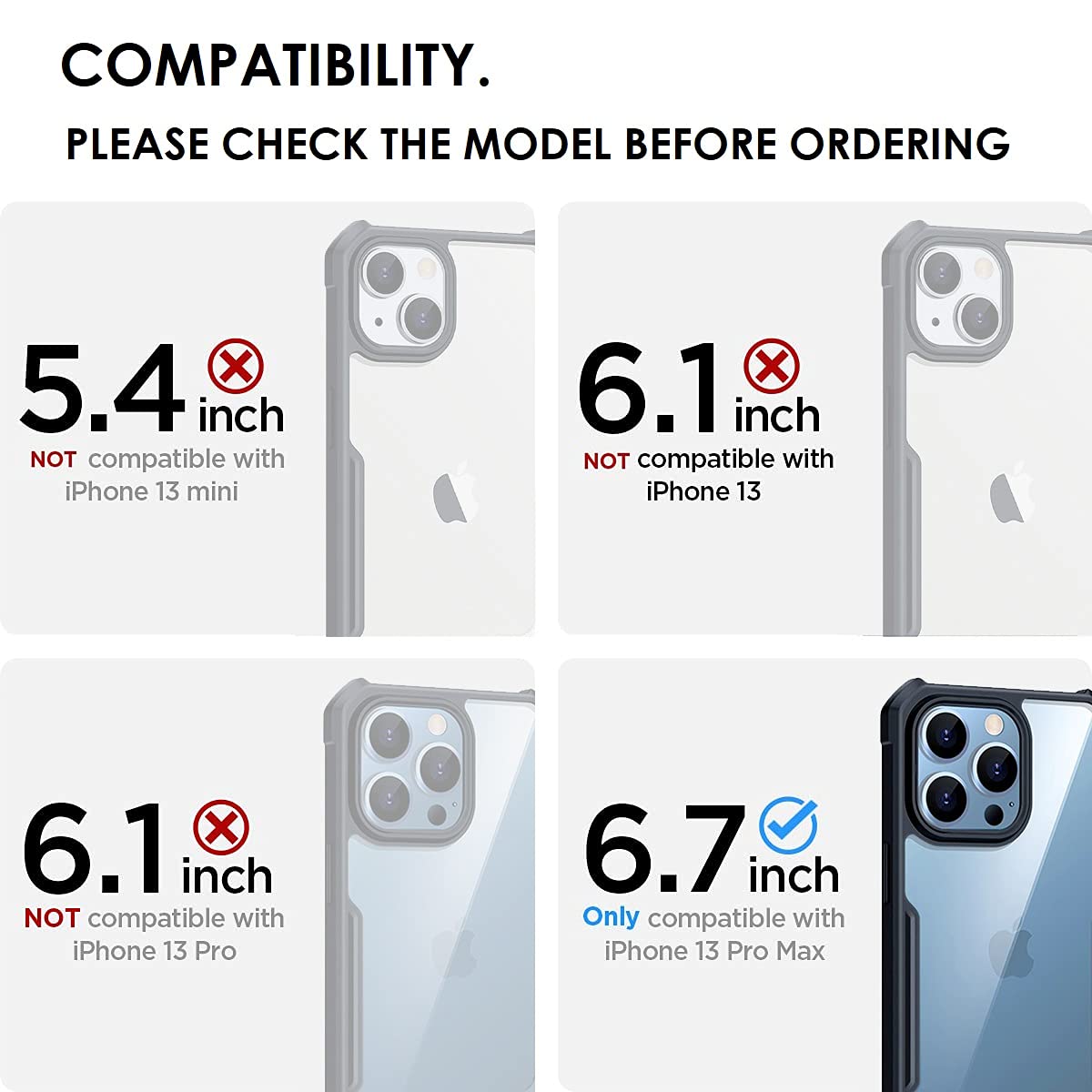 iPhone 13 Pro Max Back Cover Case | Xundd - Black