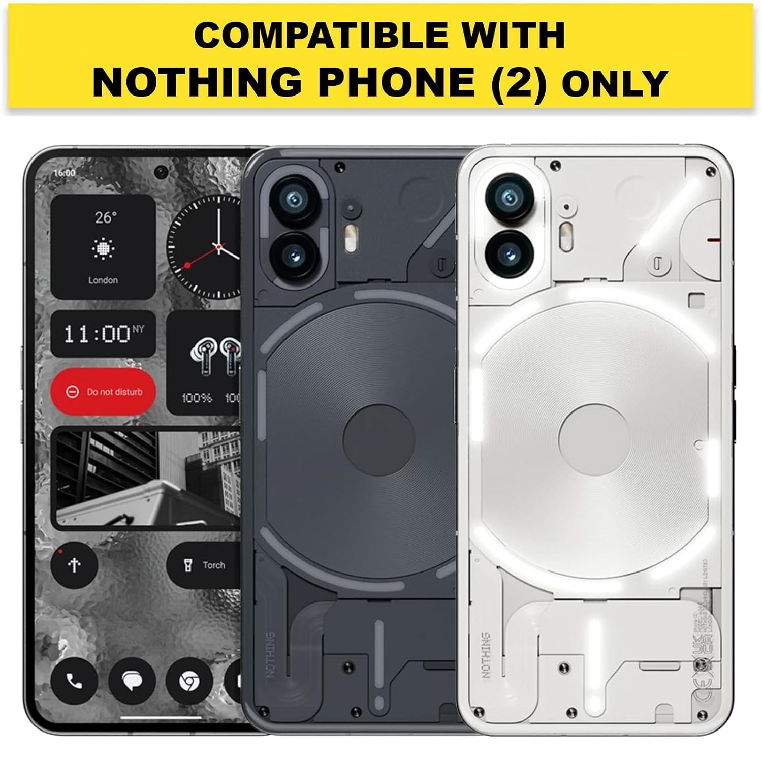 Nothing Phone 2 Back Cover Case | Clear Hybrid - Clear Smoke Magnetic