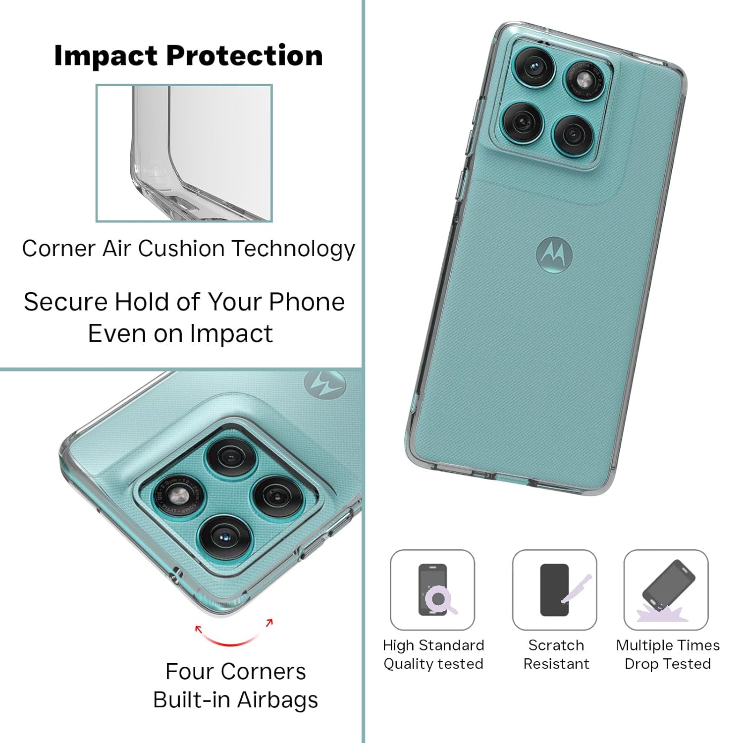 Motorola Edge 60 Fusion / Edge 60 5G Back Cover Case | Clear Hybrid - Clear