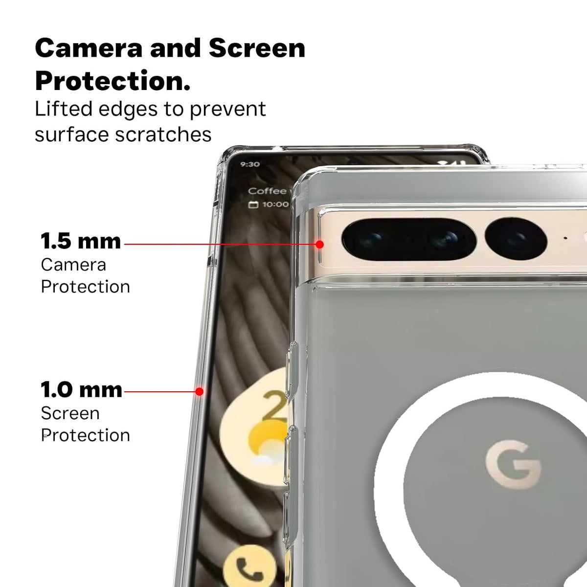 Google Pixel 7 Pro Back Cover Case | Clear Hybrid - Clear Magnetic