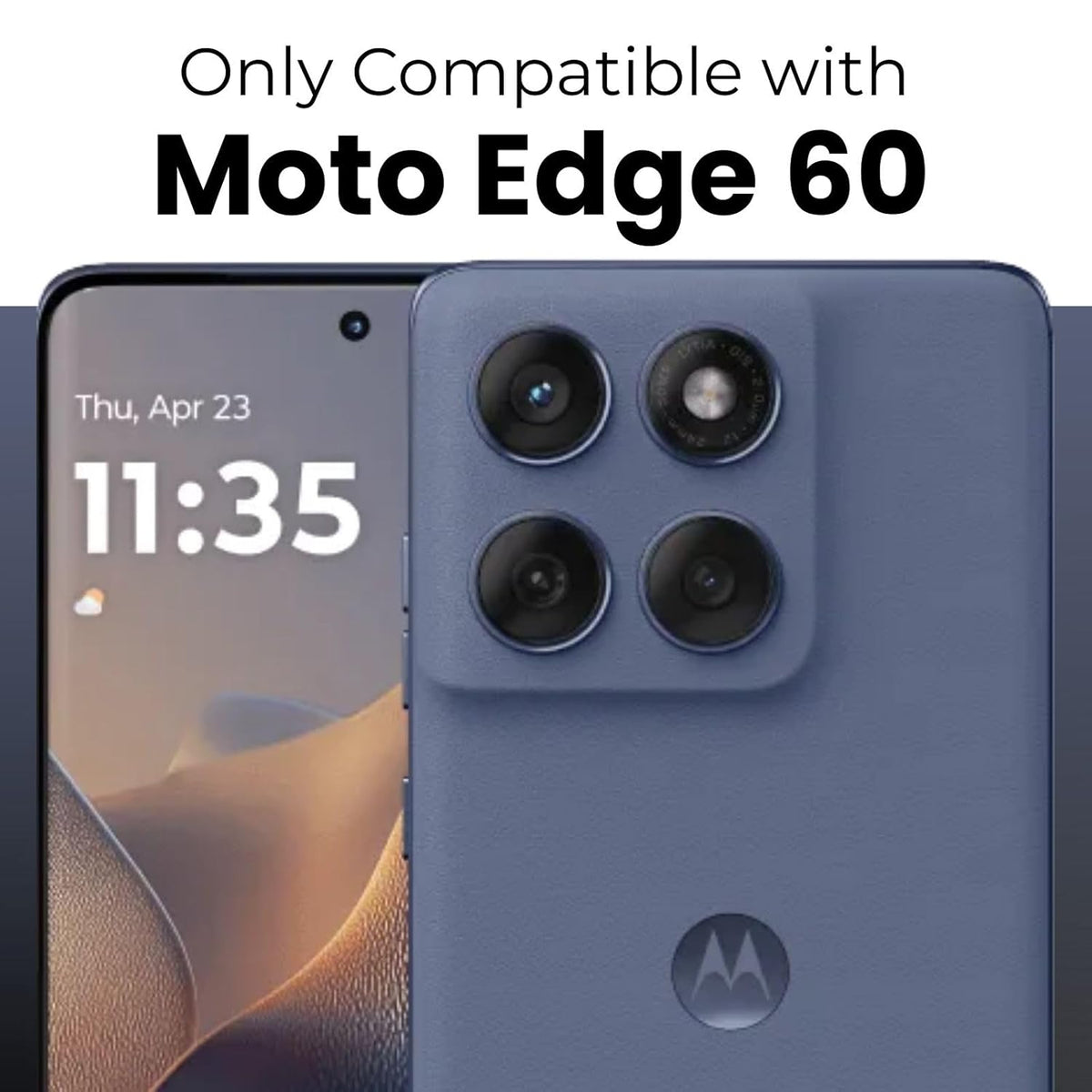 Motorola Edge 60 Fusion/Edge 60 Ring Stand Back Cover Case | Sleek Hybrid - Clear Black Ring Stand