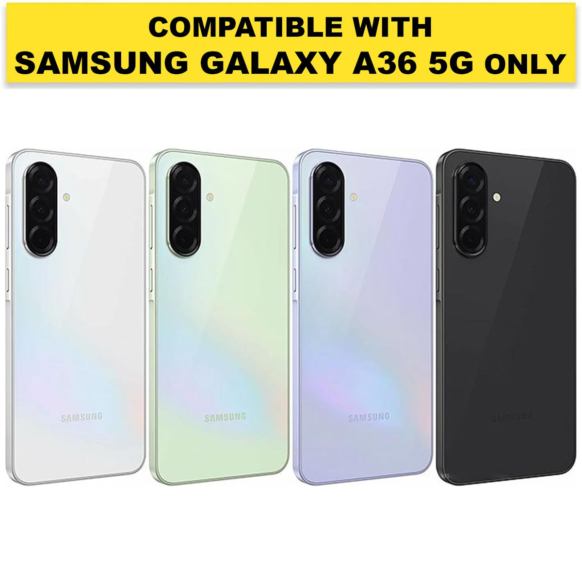 Samsung Galaxy A36 Back Cover Case | Sleek Hybrid - Clear Black Magnetic