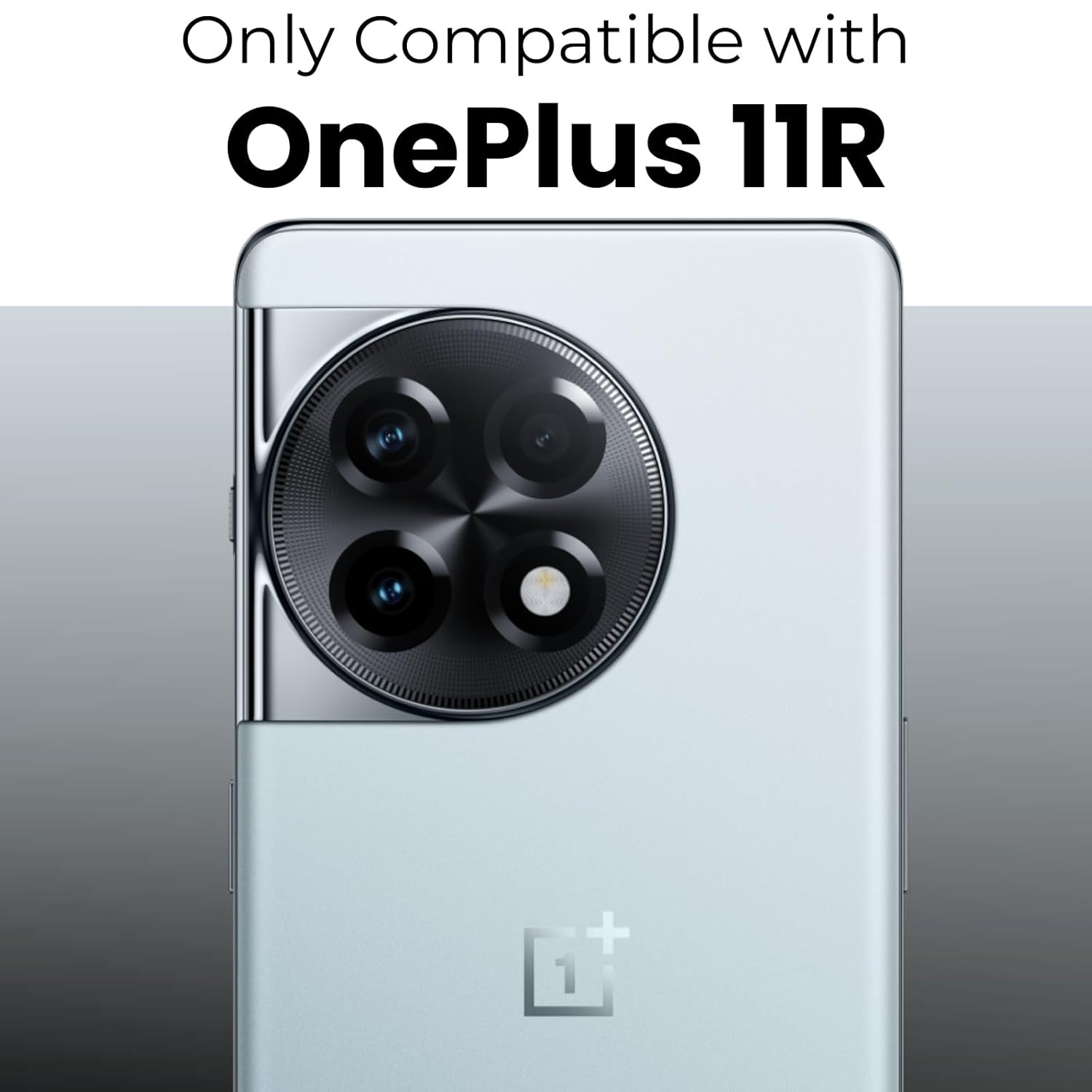 OnePlus 11R Back Ring Stand Cover Case | Clear Hybrid - Clear Black Magnetic