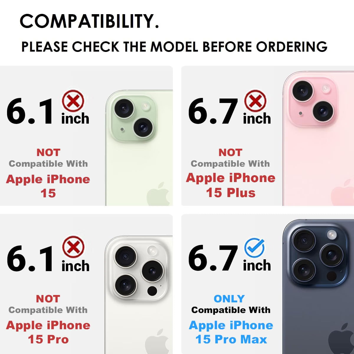 iPhone 15 Pro Max Back Cover Case | Clear Hybrid - Clear