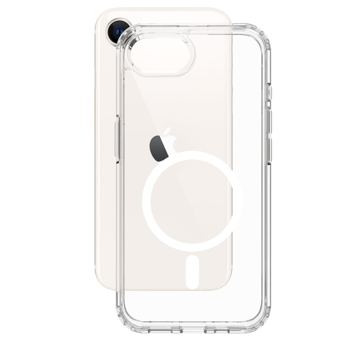 iPhone 17e / iPhone 16e Back Cover Case | Clear Hybrid - Clear Magnetic