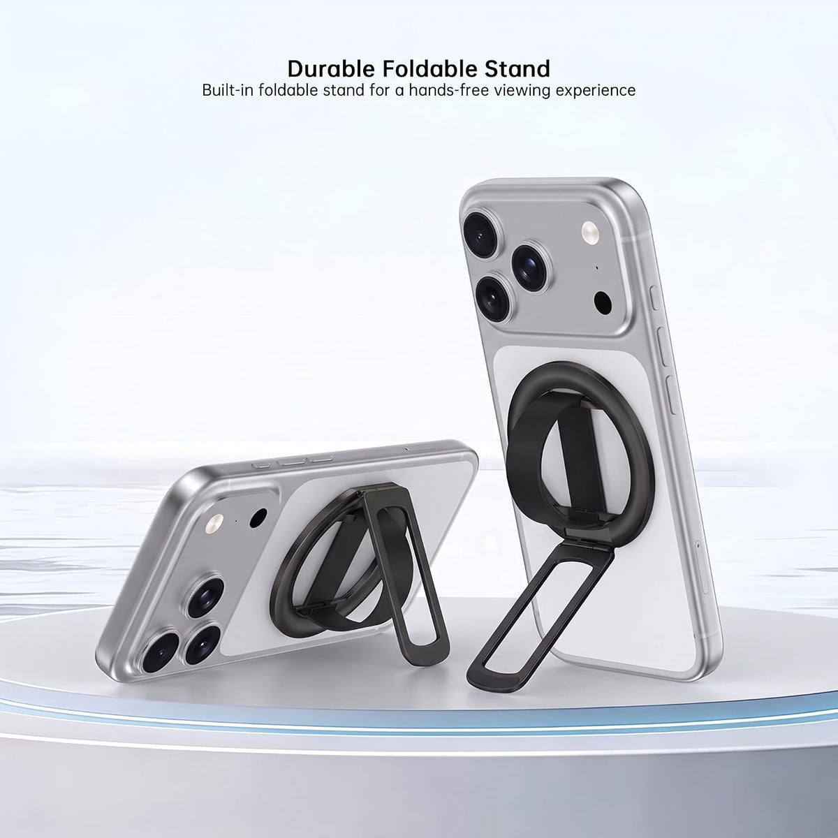 Magnetic Phone Grip & Stand | 2-in-1 Silicone Finger Loop - Black