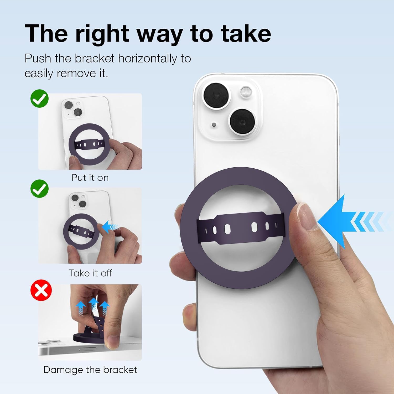 MagSafe Silicone Phone Grip | Finger Loop Holder - Silcy Purple