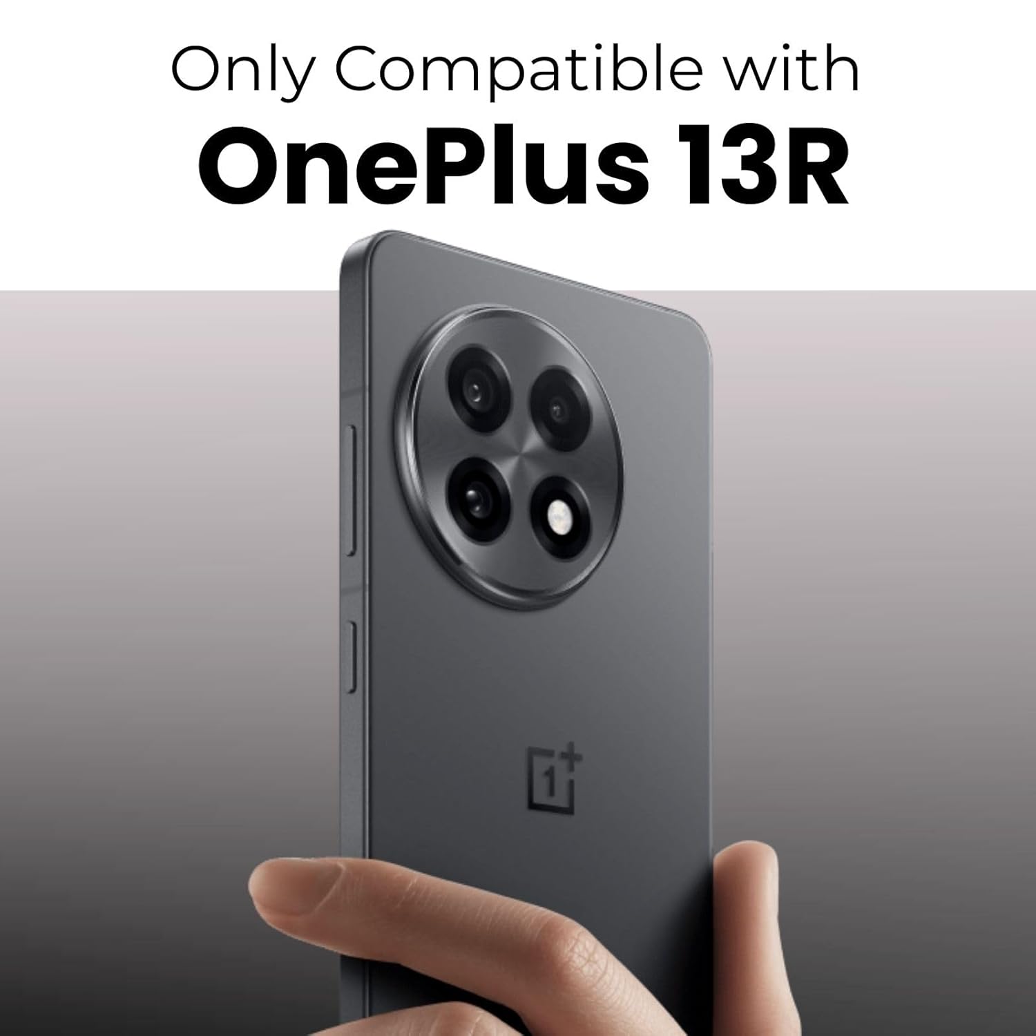 OnePlus 13R Ring Stand Back Cover Case | Clear Hybrid - Clear Smoke Magnetic