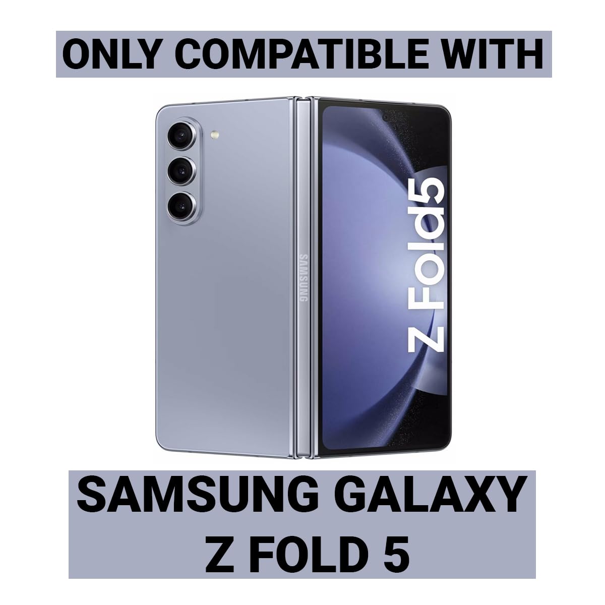 Samsung Galaxy Z Fold 5 Back Cover Case | Sleek Hybrid - Matte Black Magnetic