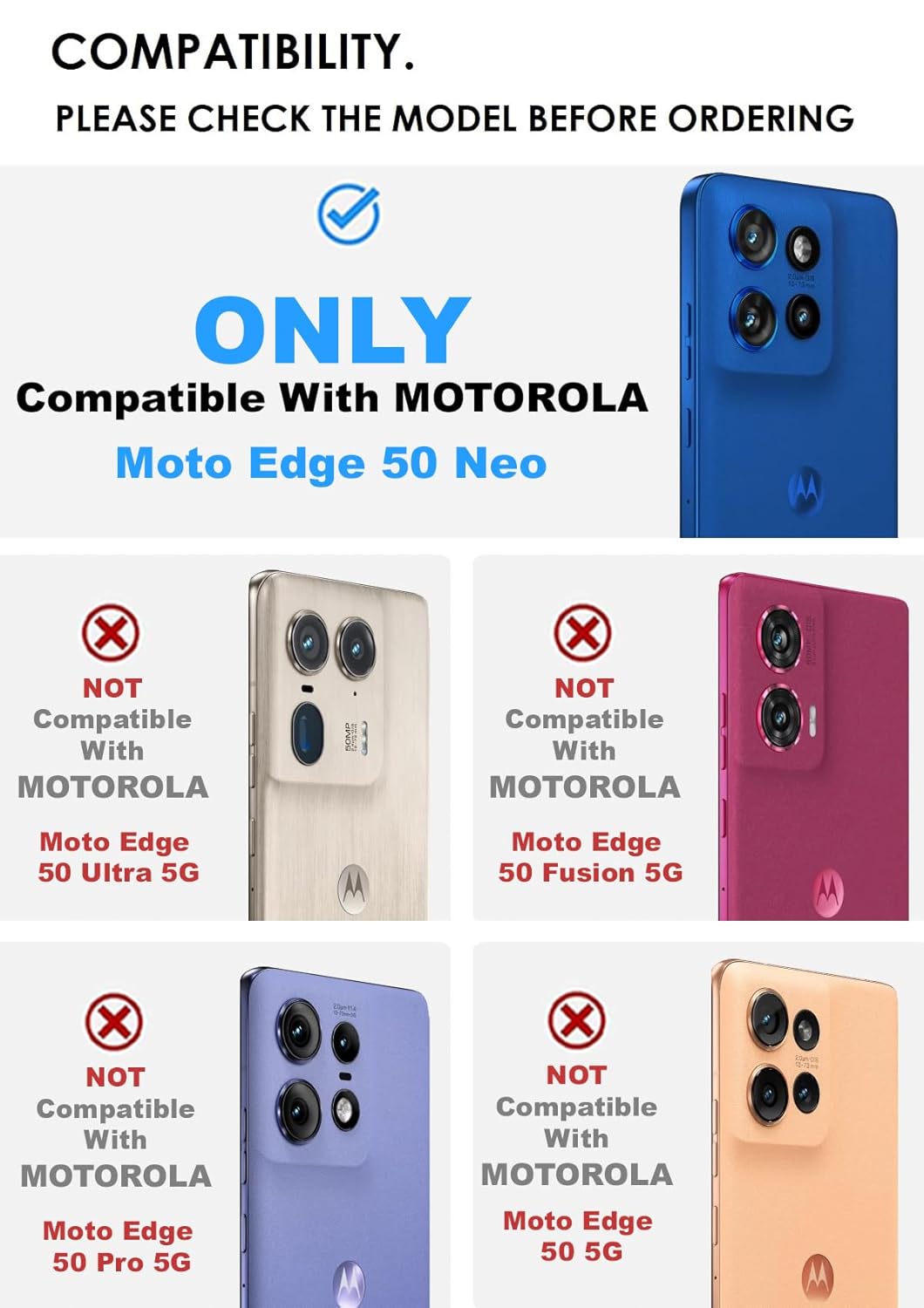 Moto Edge 50 Neo 5G Back Cover Case | Sleek Hybrid - Smoke Black