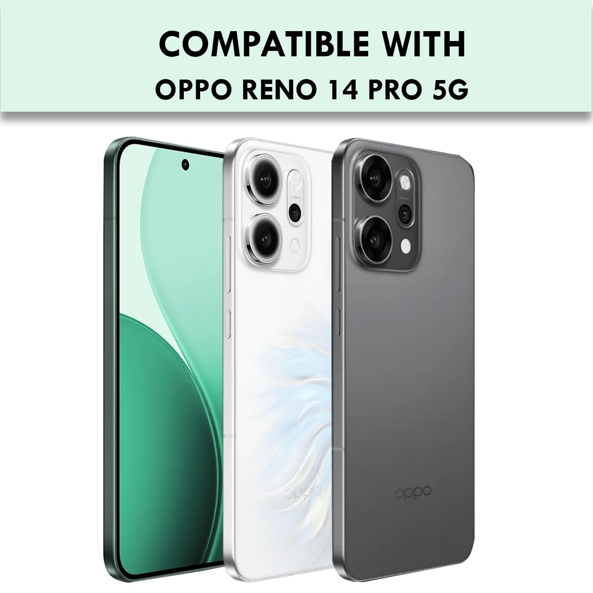 Oppo Reno 14 Pro Back Cover Case | Sleek Hybrid - Matte Black Magnetic