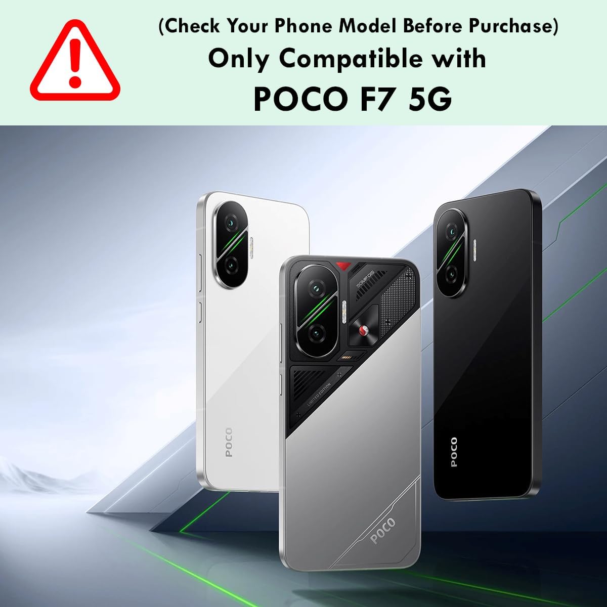 Poco F7 5G Back Cover Case | Sleek Hybrid - Matte Black Magnetic