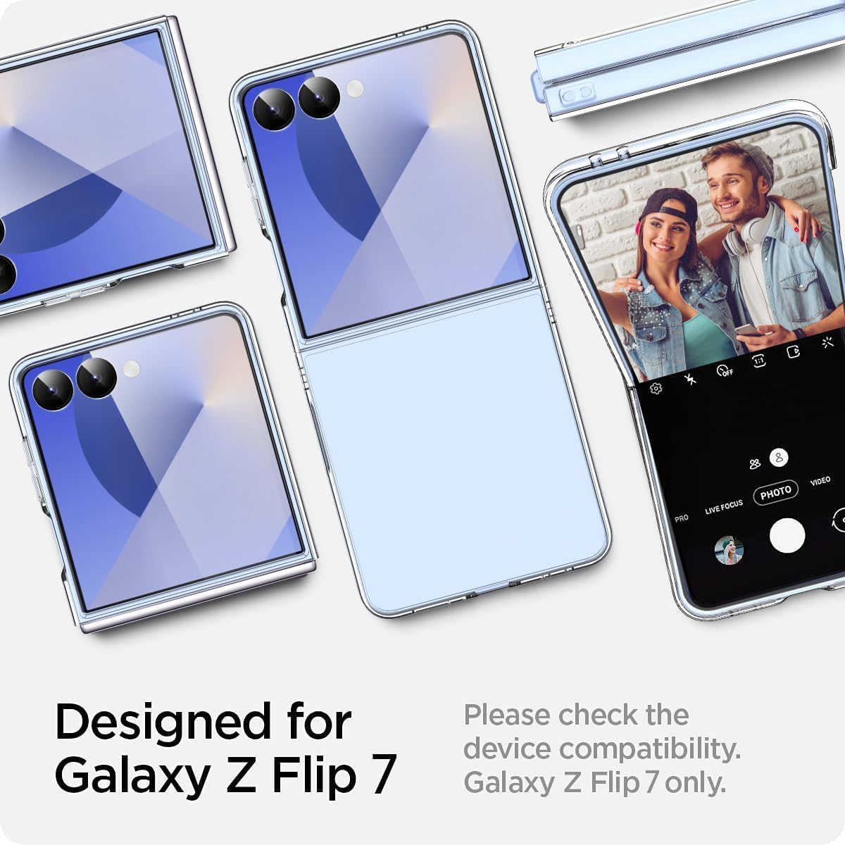 Samsung Galaxy Z Flip 7 Back Cover Case | Crystal Hard Shell - Clear