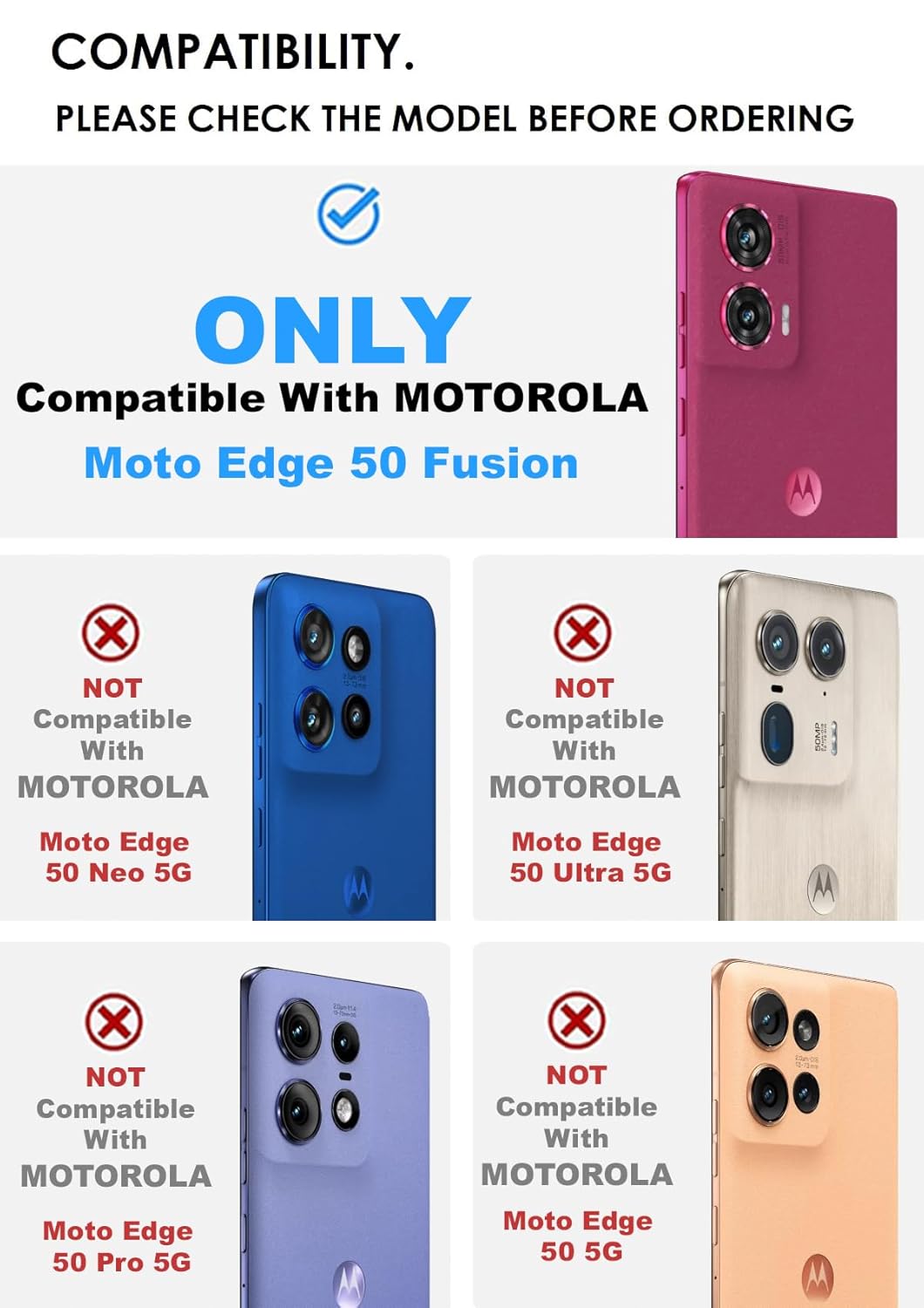 Motorola Edge 50 Fusion / G96 5G Back Cover Case | Sleek Hybrid - Matte Black