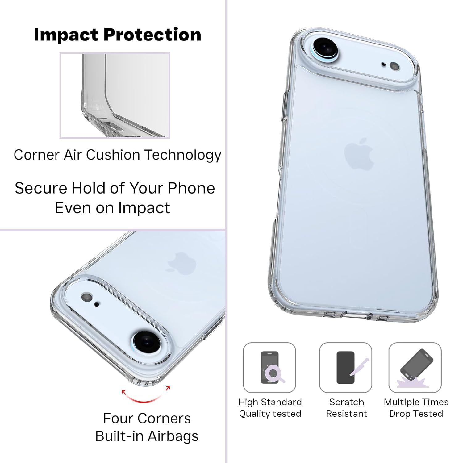 iPhone 17 Air Back Cover Case | Clear Hybrid - Clear
