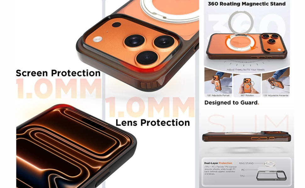 iPhone 17 Pro Back Cover Case | Clear Hybrid - Clear Smoke Magnetic