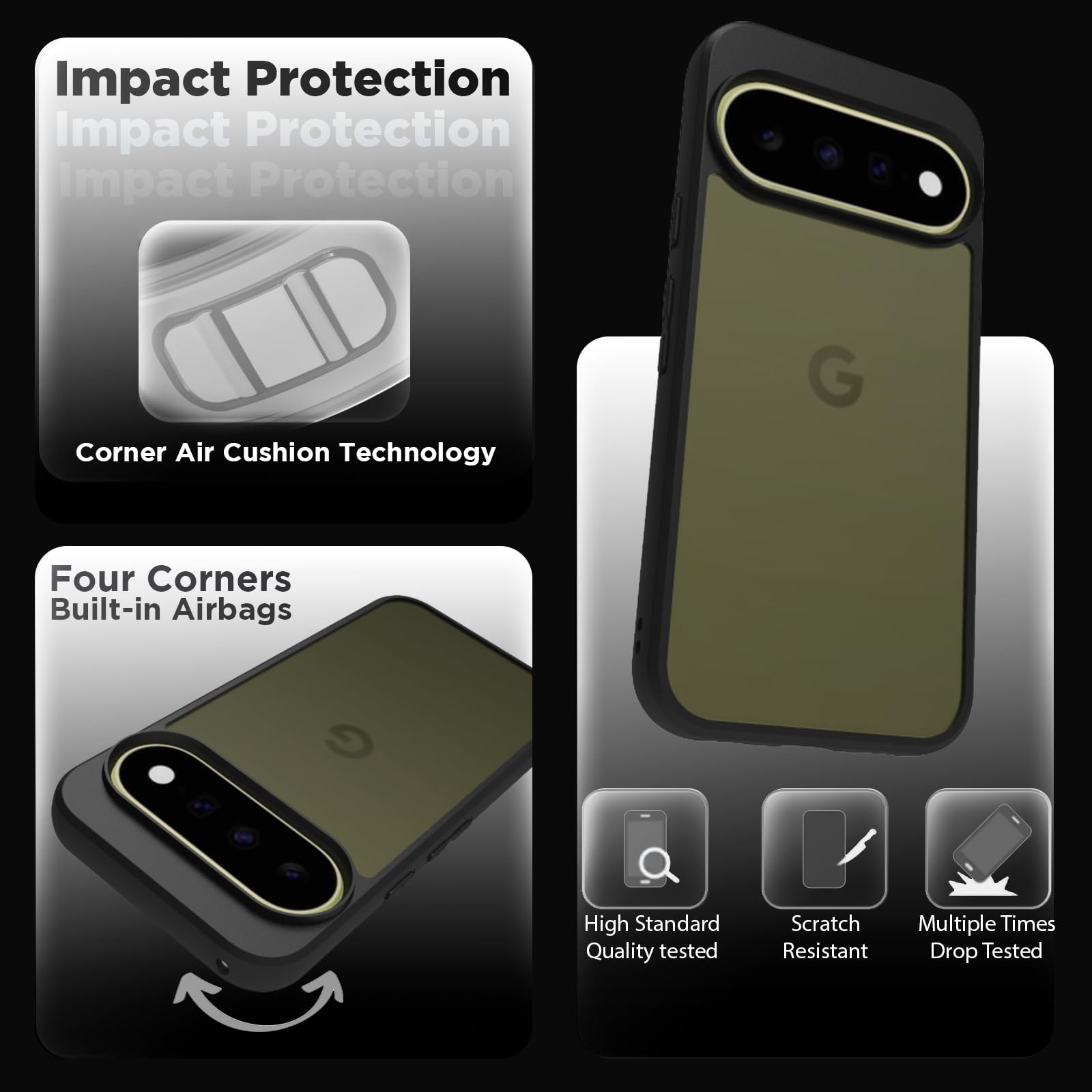 Google Pixel 11 / Pixel 11 Pro Back Cover Case | Sleek Hybrid - Matte Black