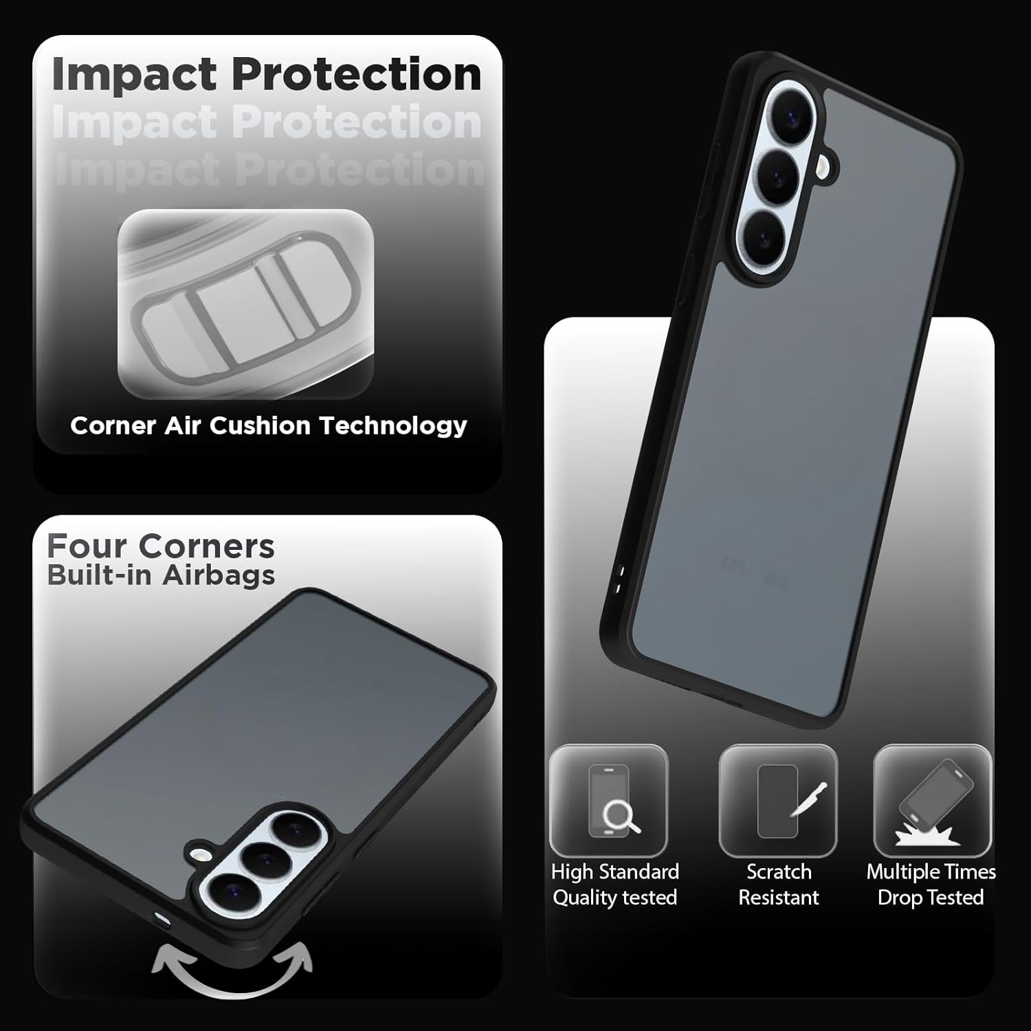 Samsung Galaxy S26 Back Cover Case | Sleek Hybrid - Matte Black