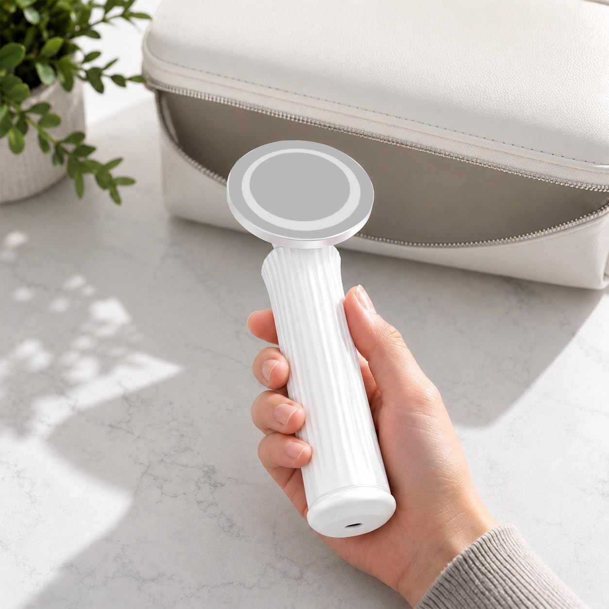 Magnetic Selfie Stick Tripod | 360 Degree Rotatable Phone Holder - White