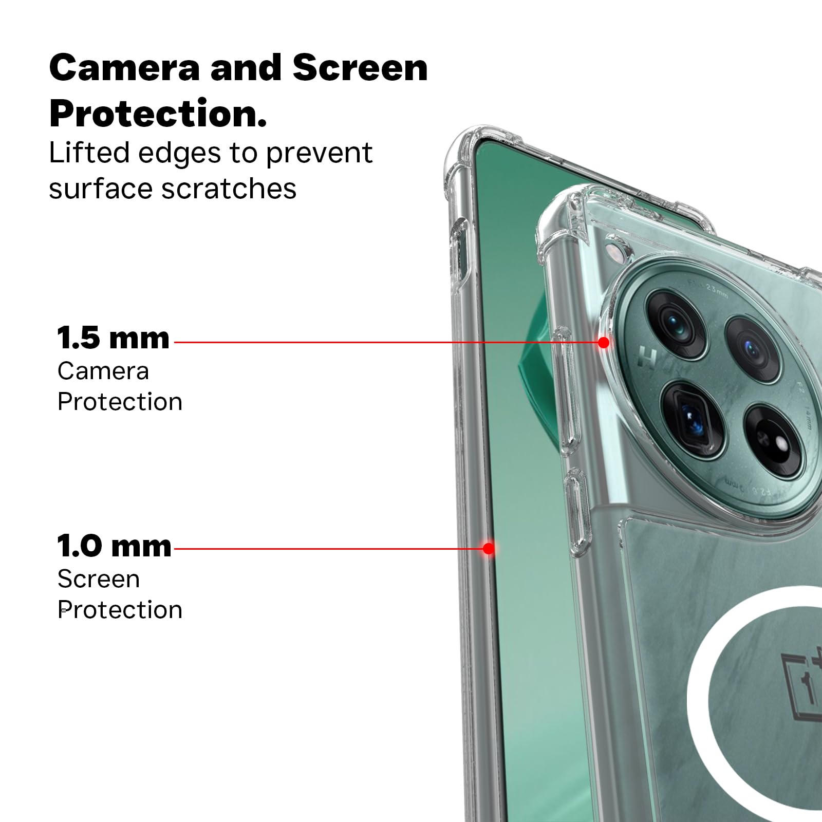 OnePlus 12 Back Cover Case | Clear Hybrid - Clear Transparent Magnetic