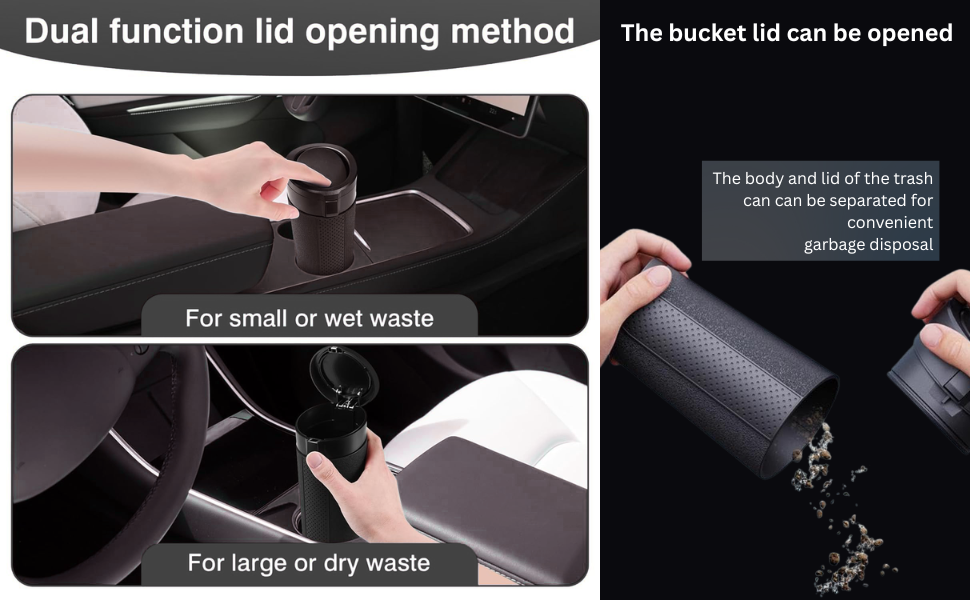 Car Trash Can | Mini Waterproof Cup Holder Dustbin - Black