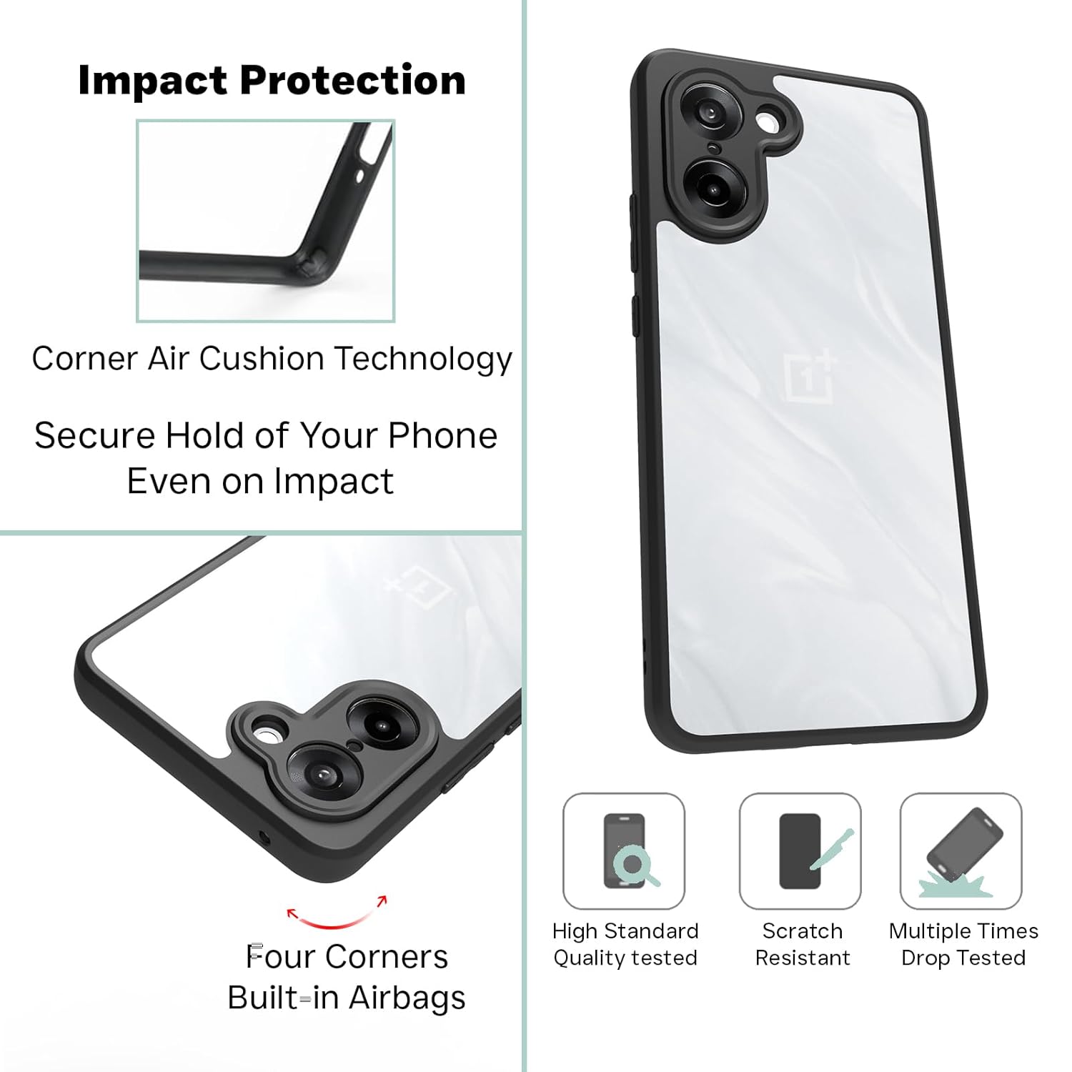 OnePlus Nord CE5 / Nord CE 5 5G Back Cover Case | Clear Hybrid - Clear