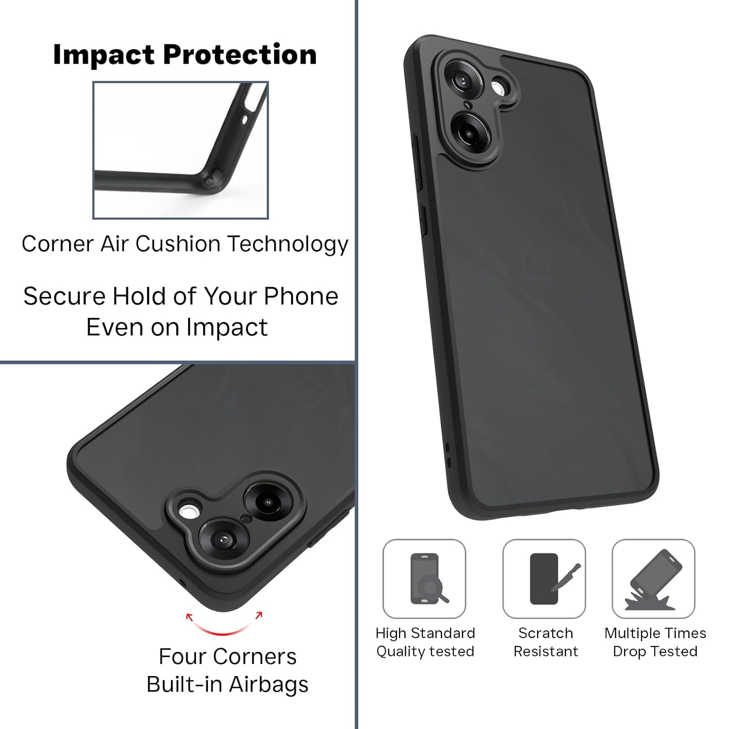 OnePlus Nord CE 5 5G Back Cover Case | Sleek Hybrid - Matte Black