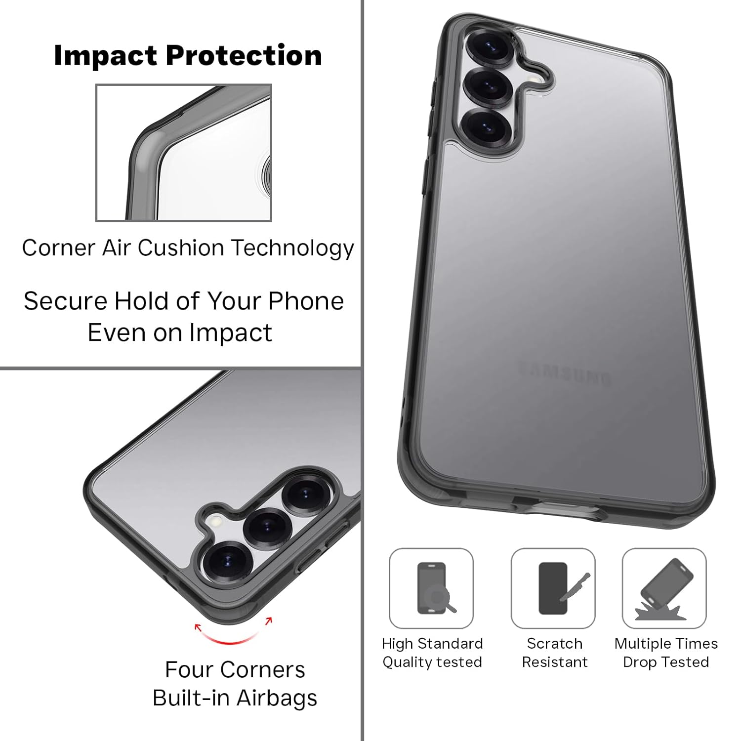 Samsung Galaxy S25 Back Cover Case | Clear Hybrid - Clear Smoke