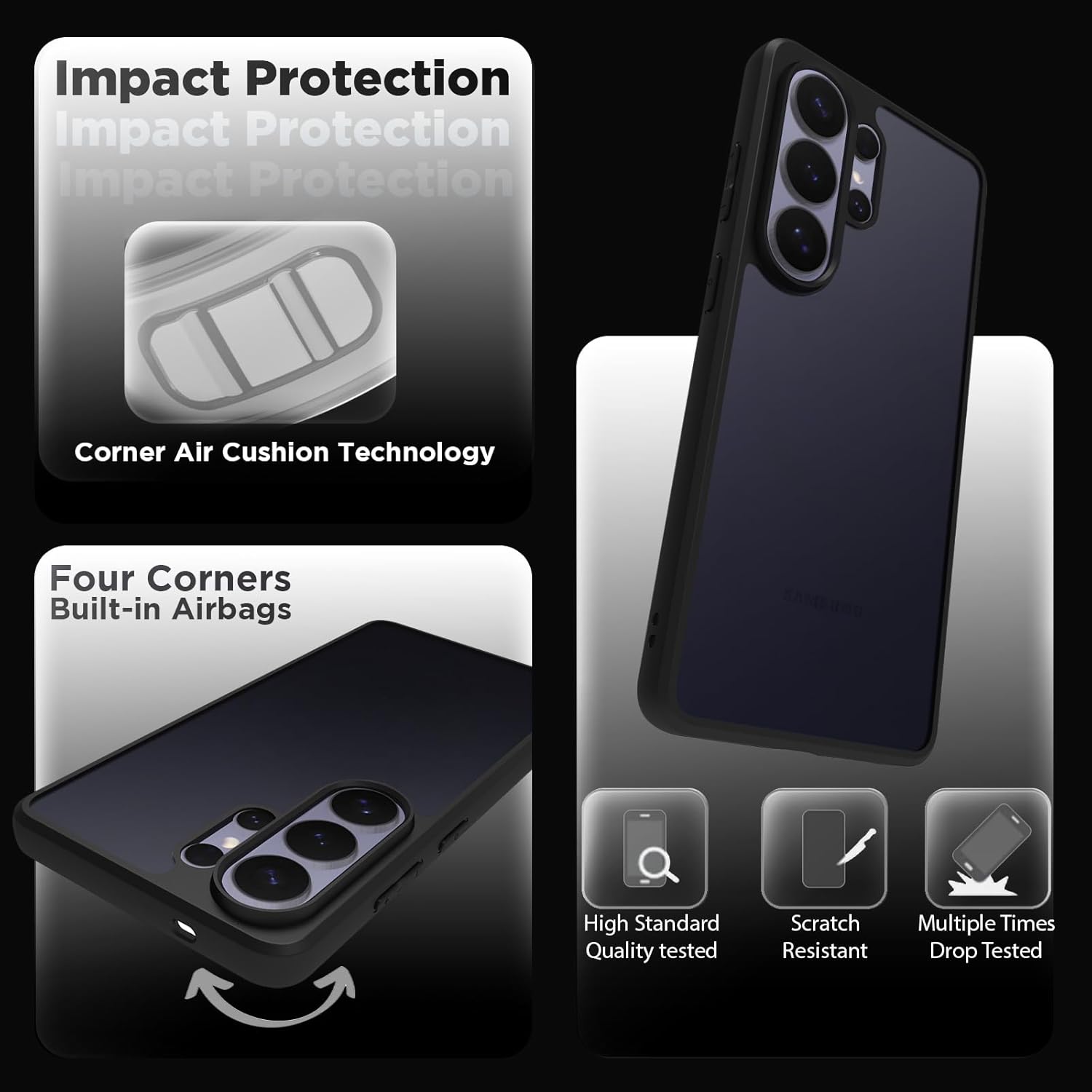 Samsung Galaxy S26 Ultra Back Cover Case | Sleek Hybrid - Matte Black