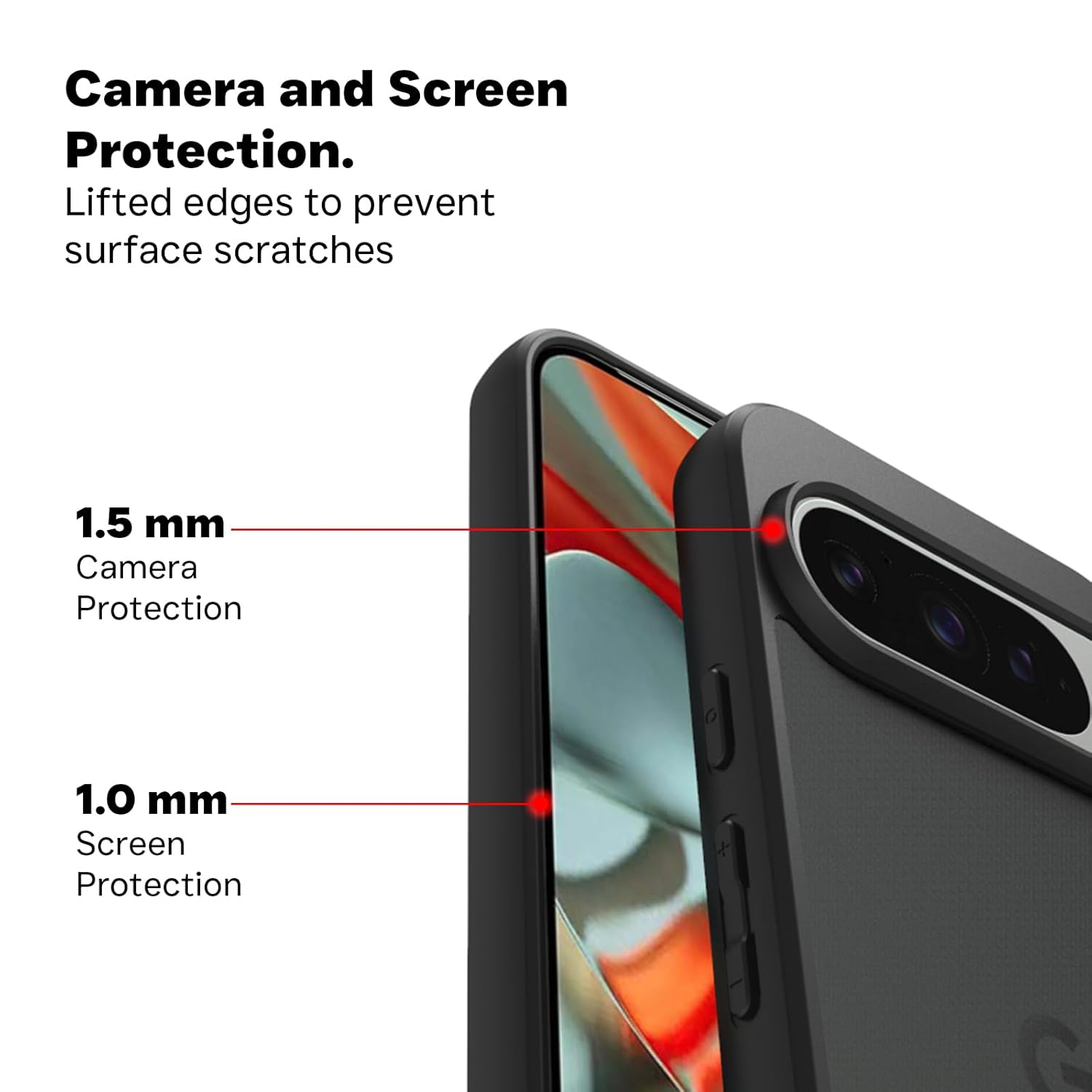 Google Pixel 9 / Pixel 9 Pro Back Cover Case | Sleek Hybrid - Smoke Black