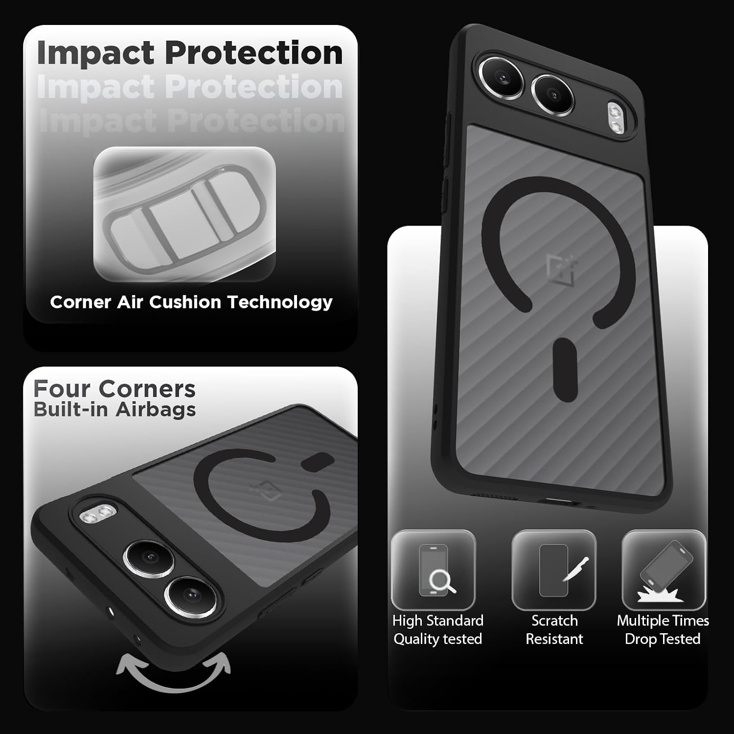 OnePlus Nord 4 5G Back Cover Case | Sleek Hybrid - Matte Black Magnetic