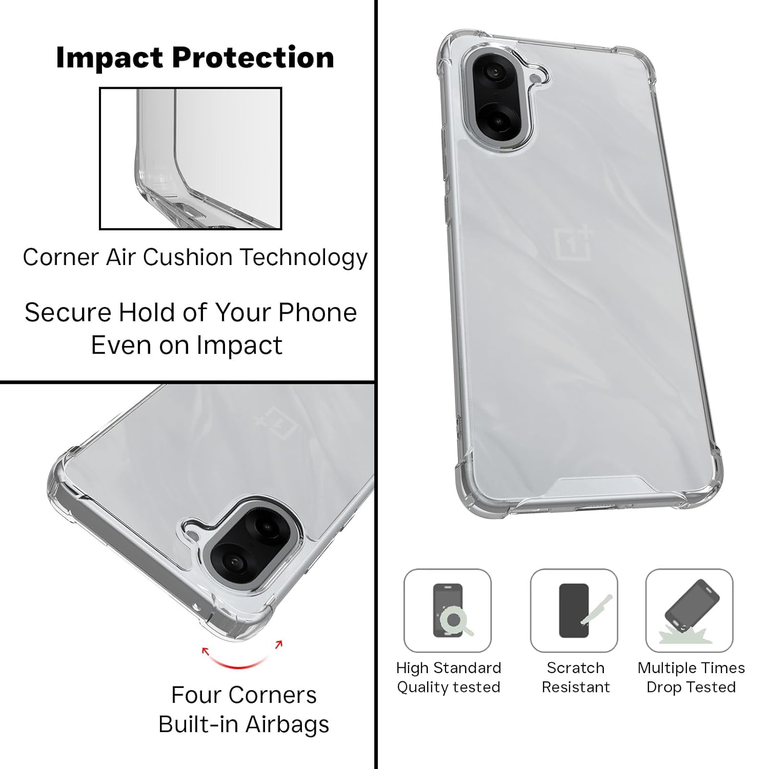 OnePlus Nord CE 5 5G Back Cover Case | Clear Hybrid - Clear