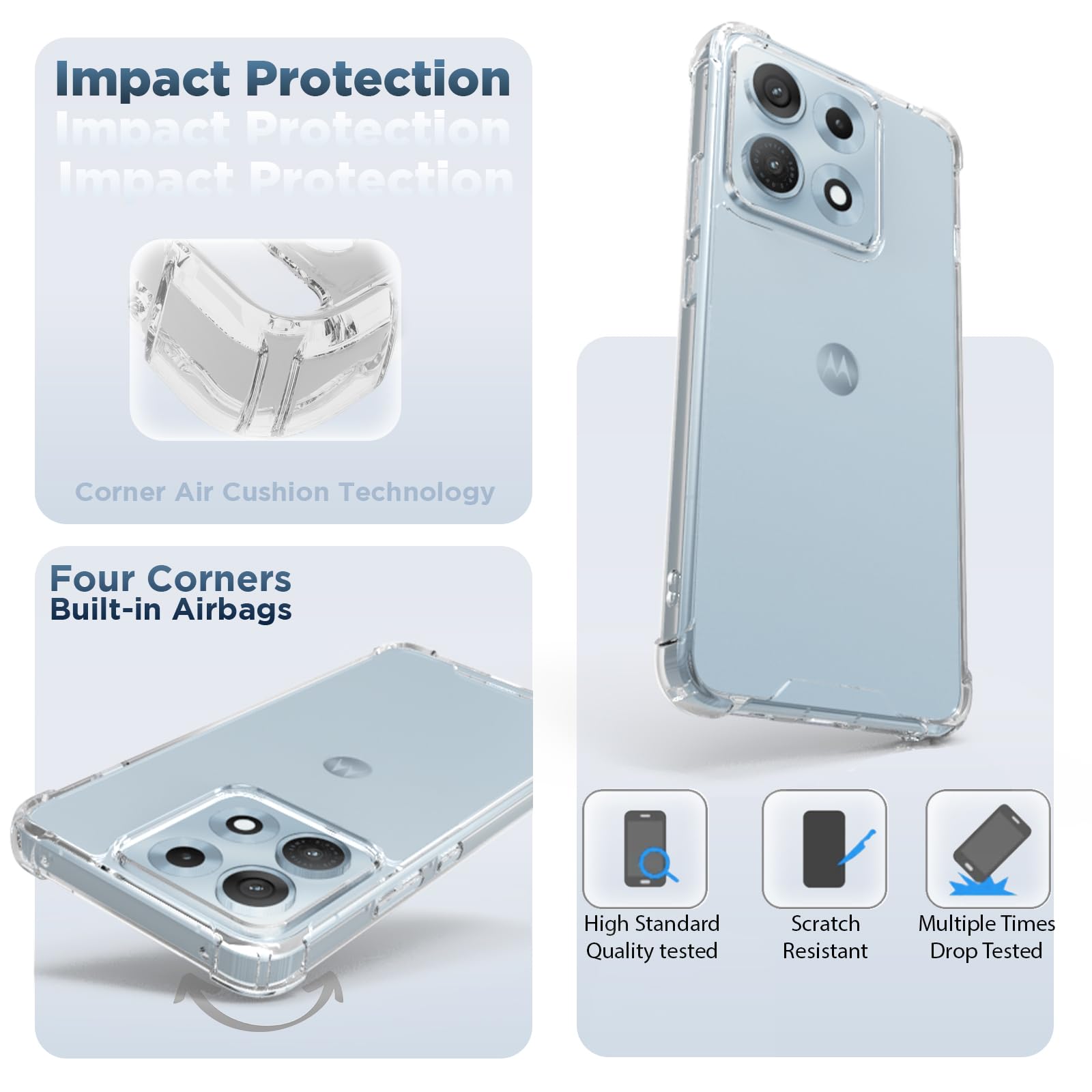 Motorola Edge 70 Max Back Cover Case | Clear Hybrid - Clear