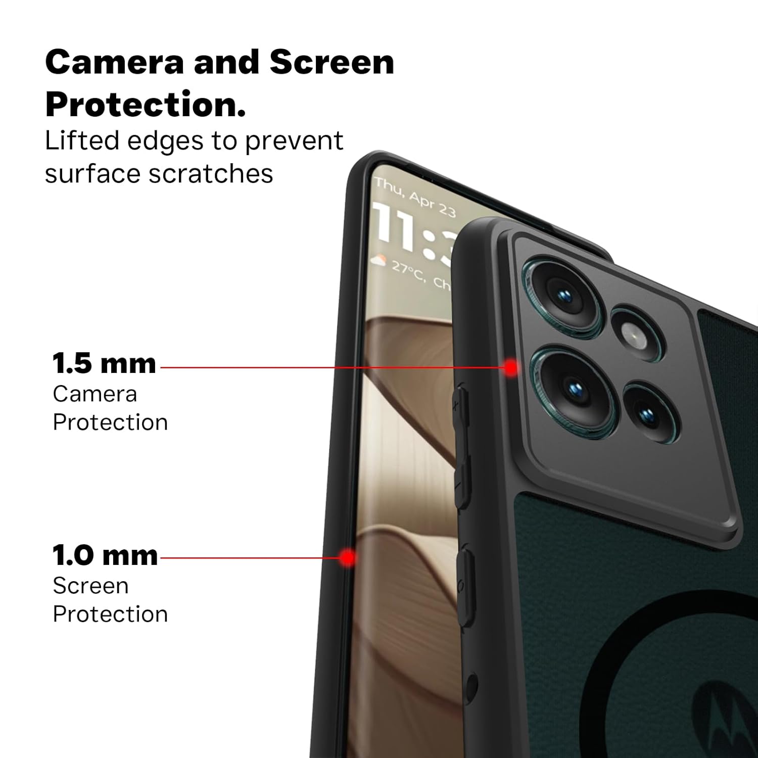 Motorola Edge 50 Back Cover Case | Sleek Hybrid - Matte Black Magnetic