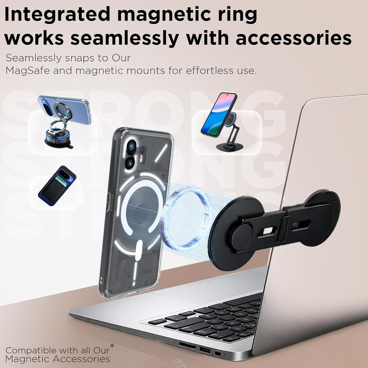 Nothing Phone 2 Back Cover Case | Clear Hybrid - Clear Smoke Magnetic