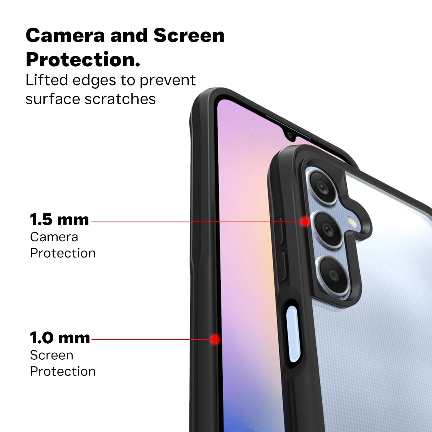Samsung Galaxy A25 5G Back Cover Case | Tough Hybrid - Clear Black