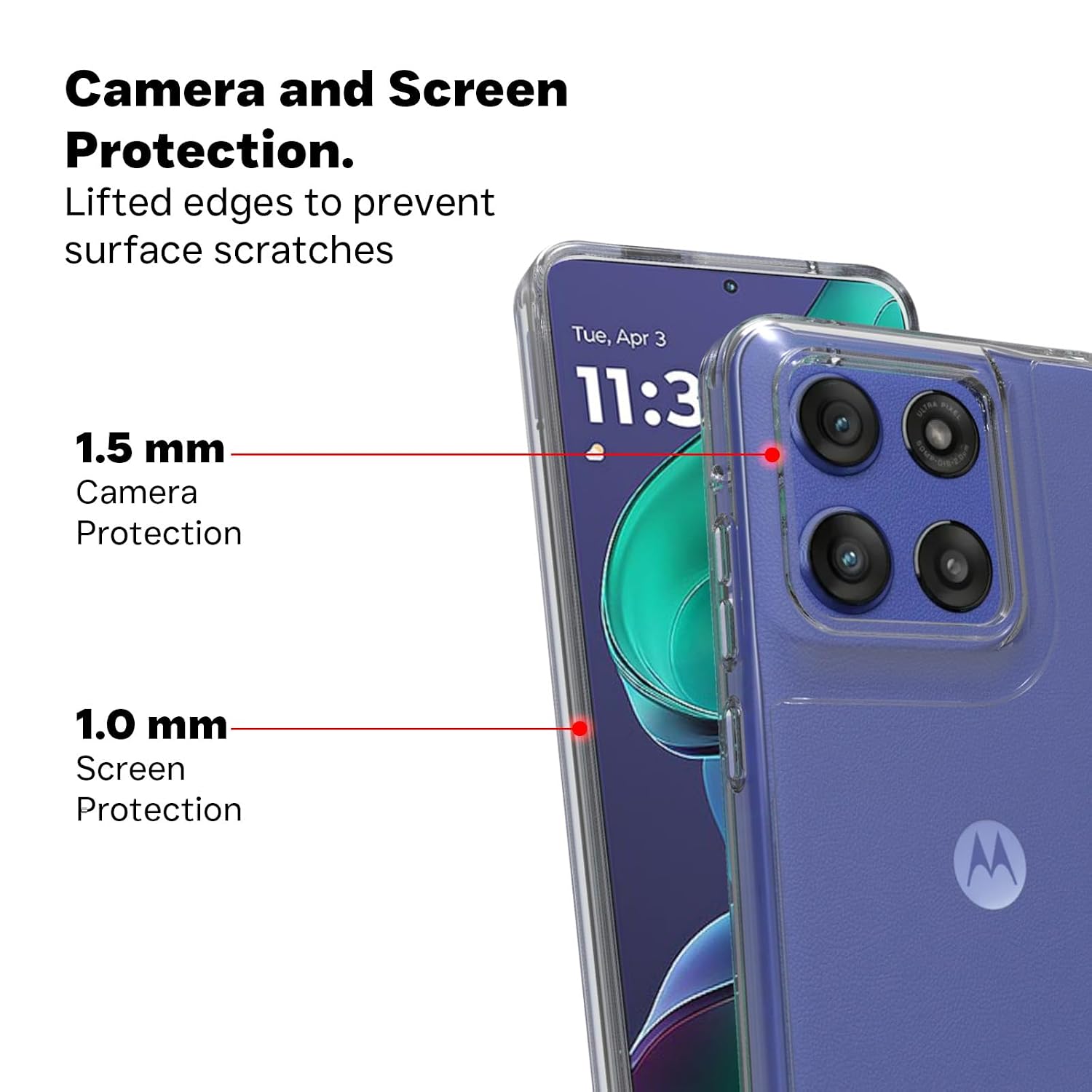 Motorola Edge 60 Stylus Back Cover Case | Clear hybrid - Clear