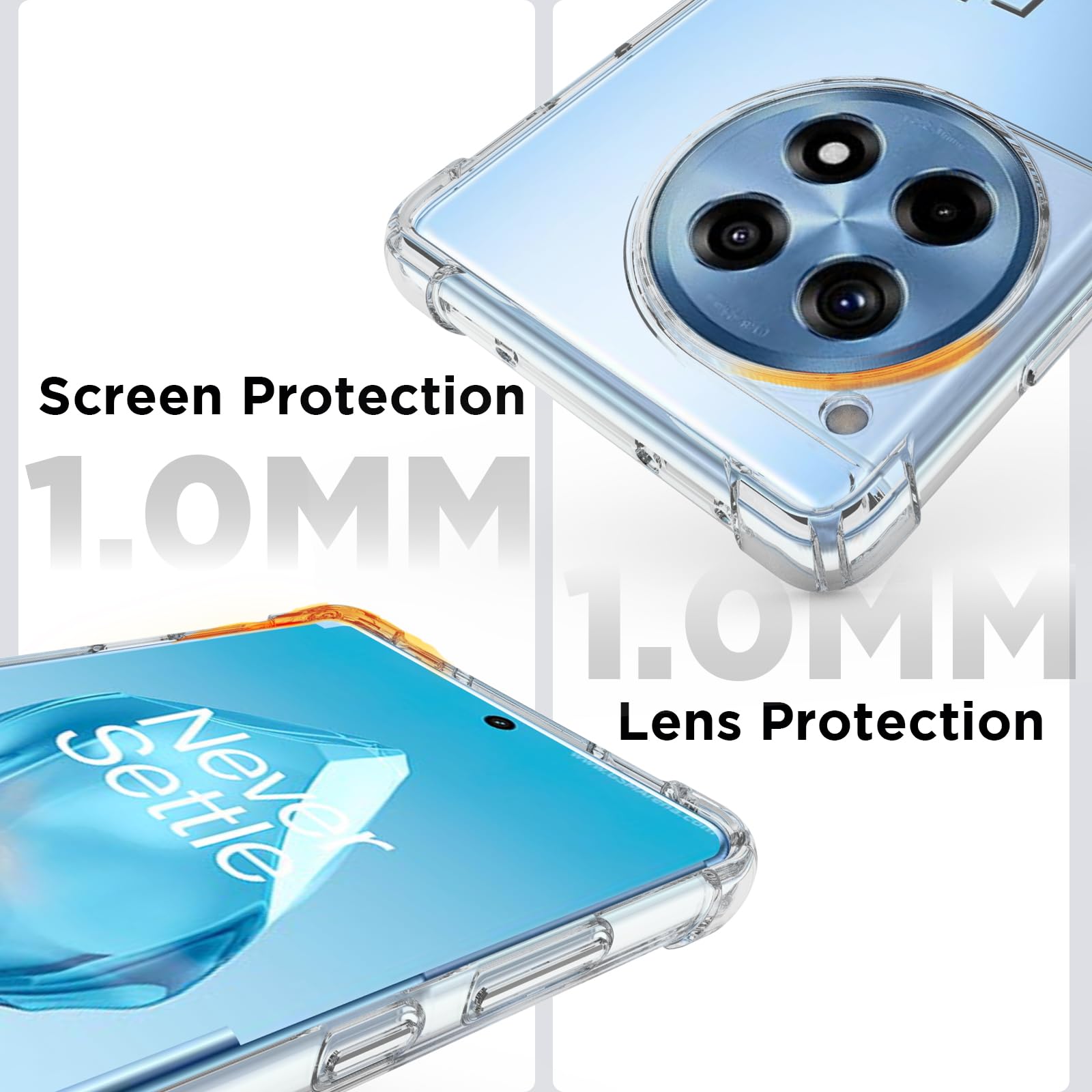 OnePlus 12R Back Cover Case | Clear Hybrid - Clear