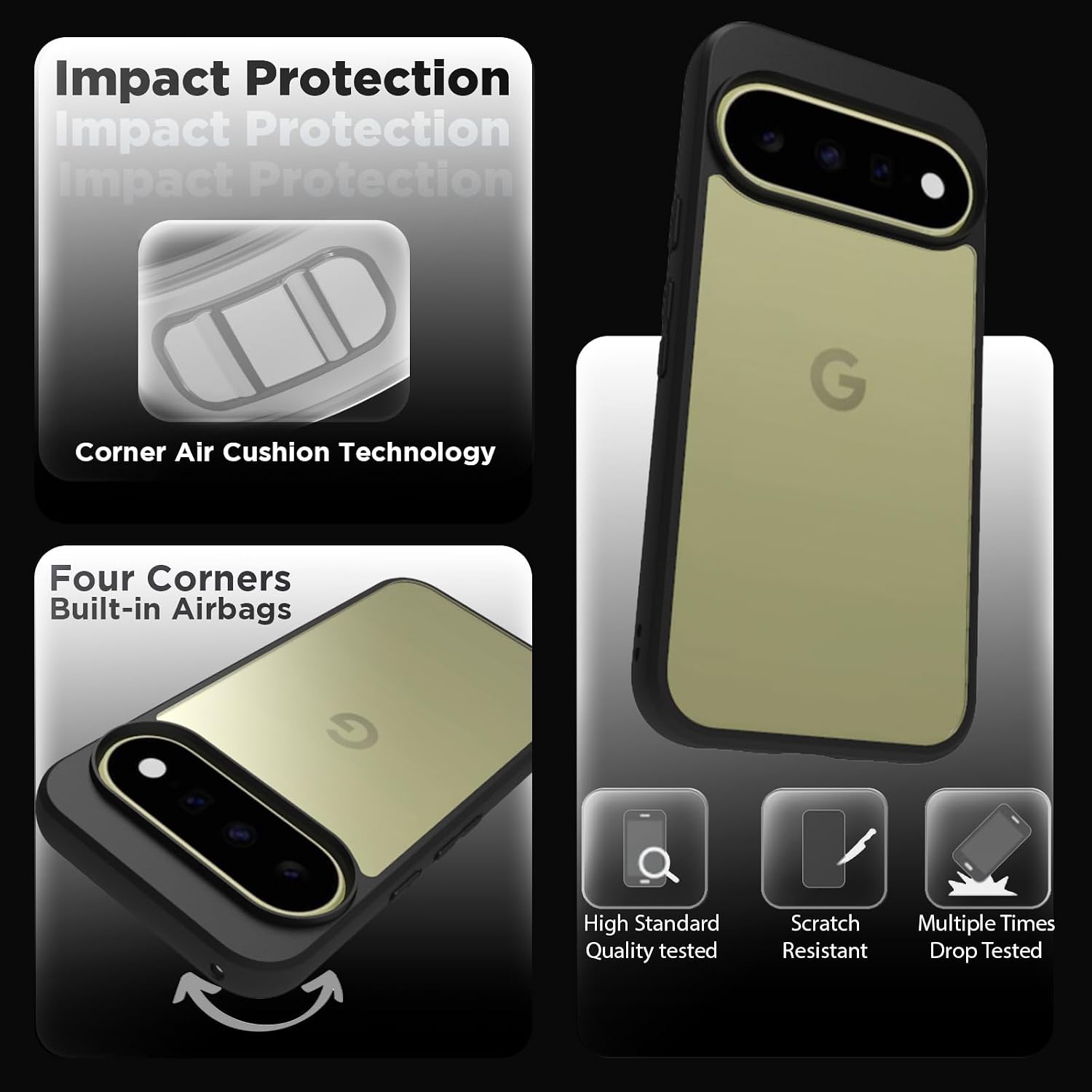 Google Pixel 11 / Pixel 11 Pro Back Cover Case | Sleek Hybrid - Clear Black