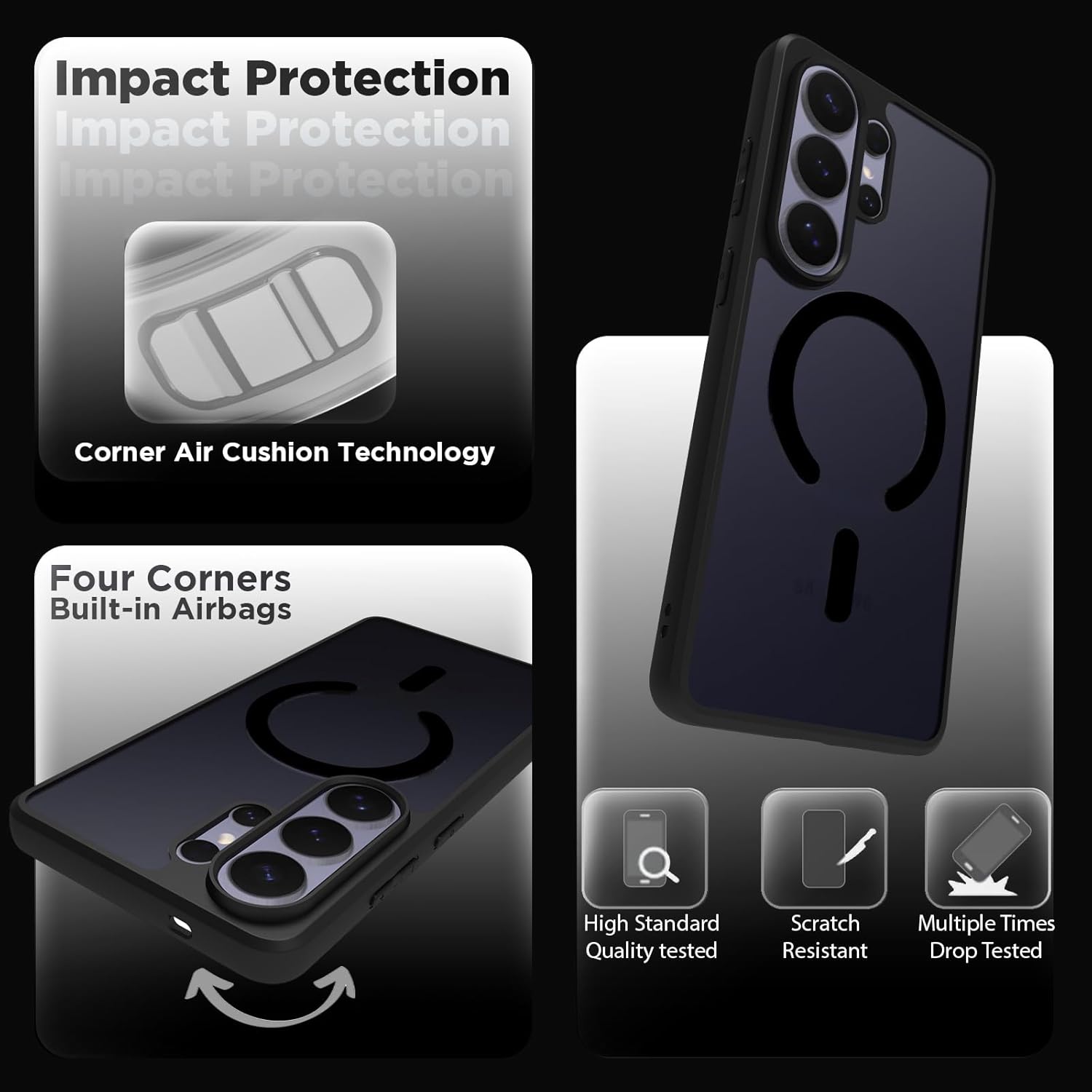 Samsung Galaxy S26 Ultra Back Cover Case | Sleek Hybrid - Matte Black Magnetic