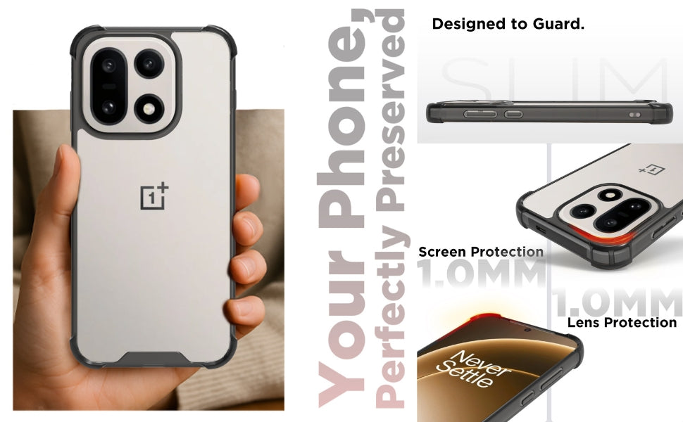 OnePlus 15 5G Back Cover Case | Clear Hybrid - Clear Smoke