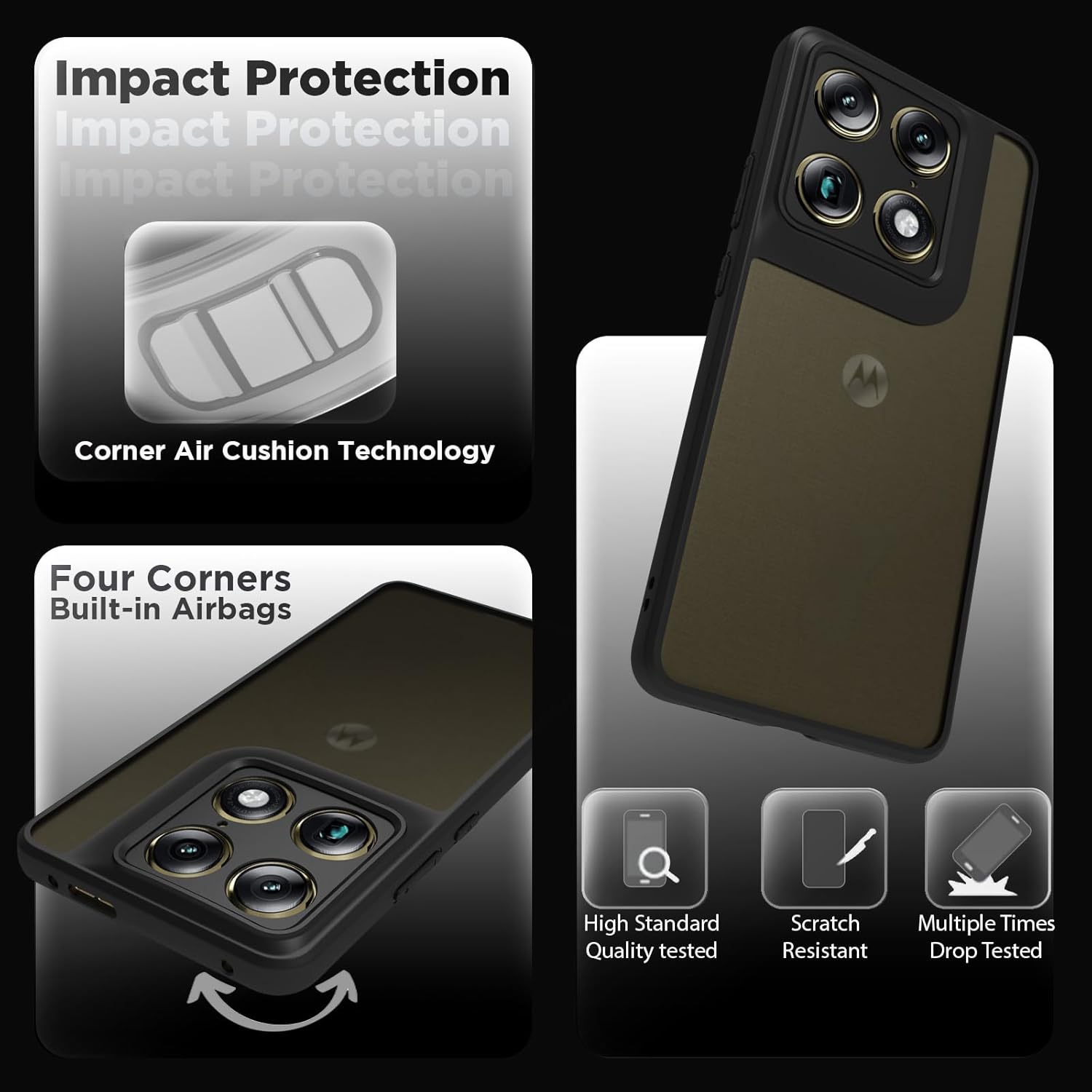 Motorola Signature Back Cover Case | Sleek Hybrid - Matte Black