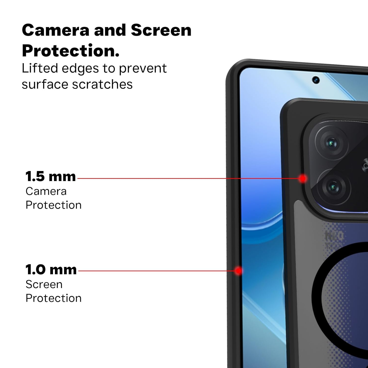 iQOO Neo 10R 5G Back Cover Case | Sleek Hybrid - Matte Black Magentic