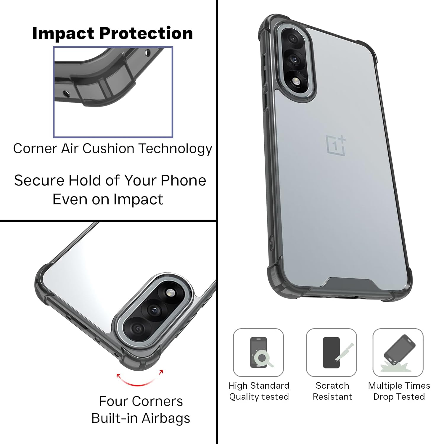 OnePlus Nord 5 5G Back Cover Case | Clear Hybrid - Clear Smoke