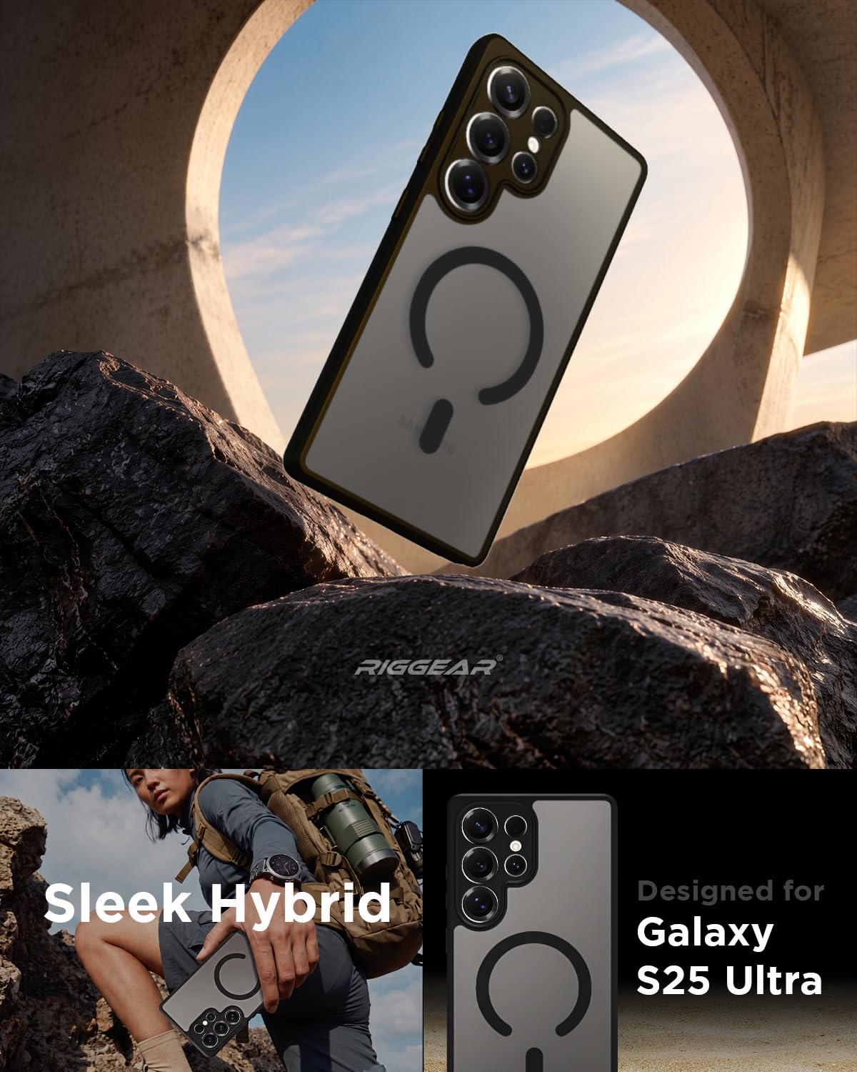 Samsung Galaxy S25 Ultra Back Cover Case | Sleek Hybrid - Matte Black Magnetic