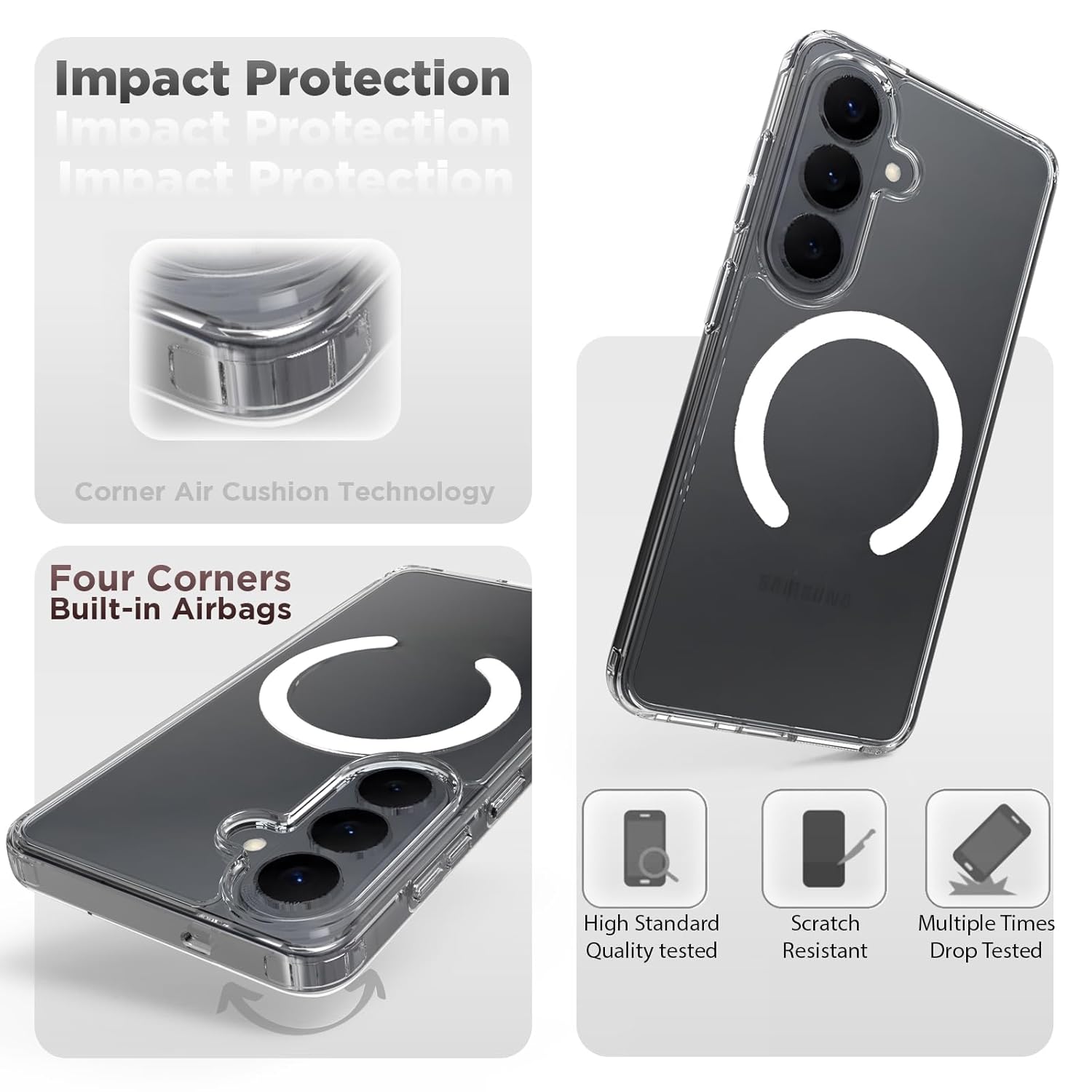 Samsung Galaxy S26 Back Cover Case | Clear Hybrid - Clear Magnetic