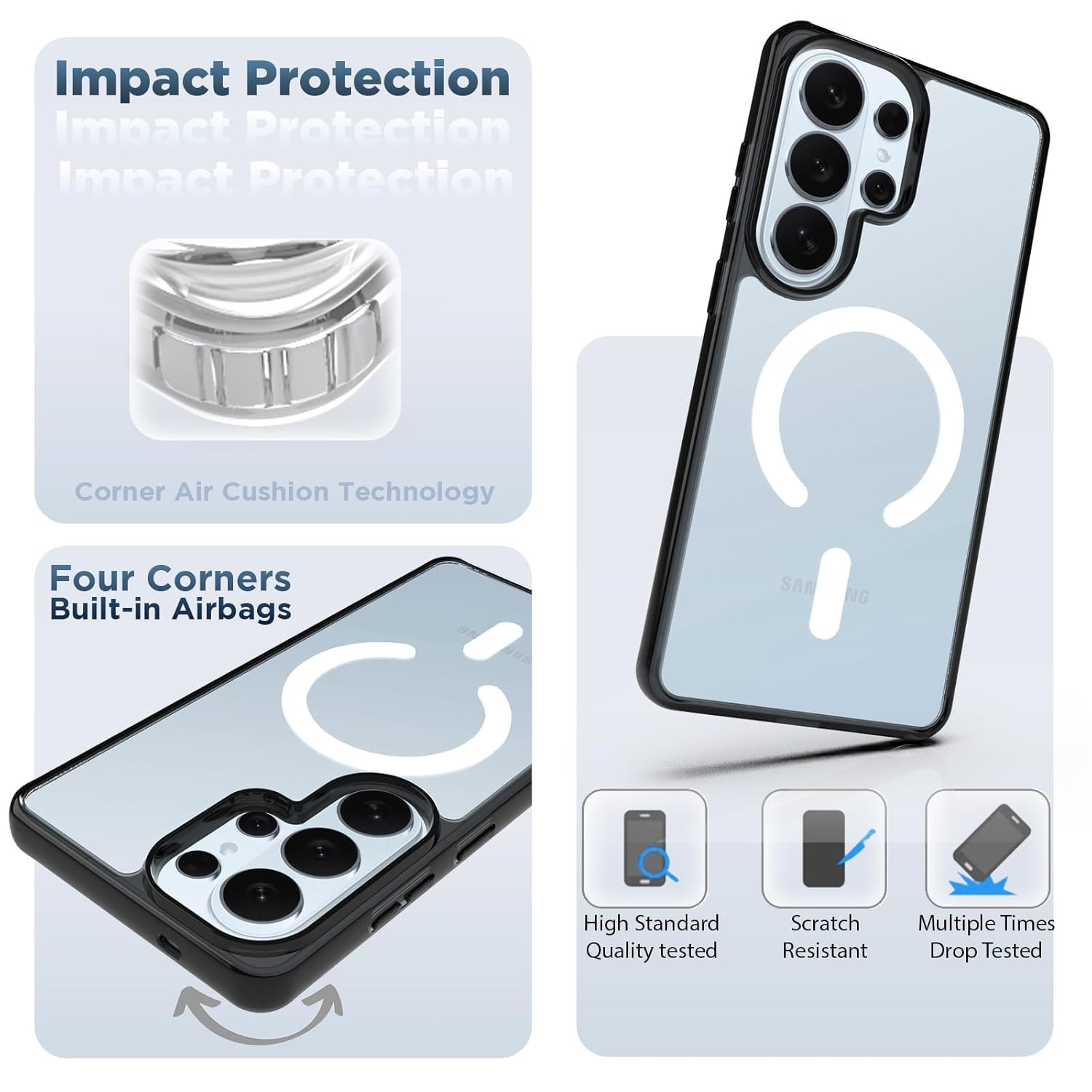 Samsung Galaxy S26 Ultra Back Cover Case | Clear Hybrid - Clear Smoke Magnetic