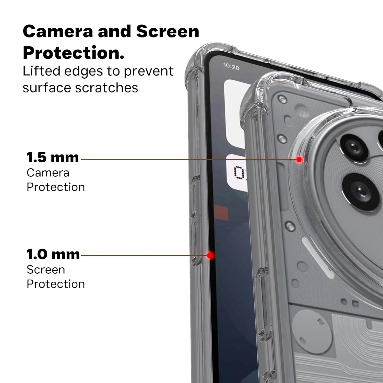 Nothing Phone 3a Pro Back Cover Case | Clear Hybrid - Clear Transparent